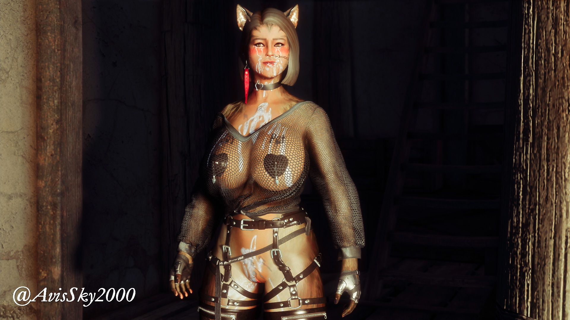 My Halfcat Character at Work Skyrim Furry Nsfw Cat Girl Cat Ears Babe Cum Cumshot Cum Covered Bukkake Big Tits Tits Bdsm Roleplay