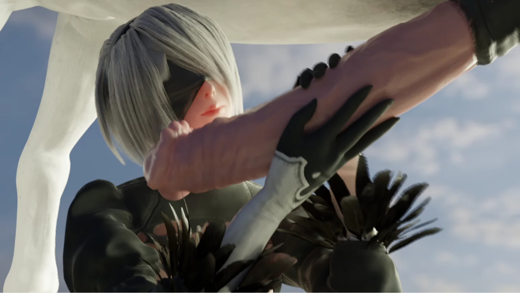 Yorha holding Yorha2b Nier Automata Big Dick Horse Horsecock Dildo Ass Naked Boobs Big boobs Sexy 3d Porn