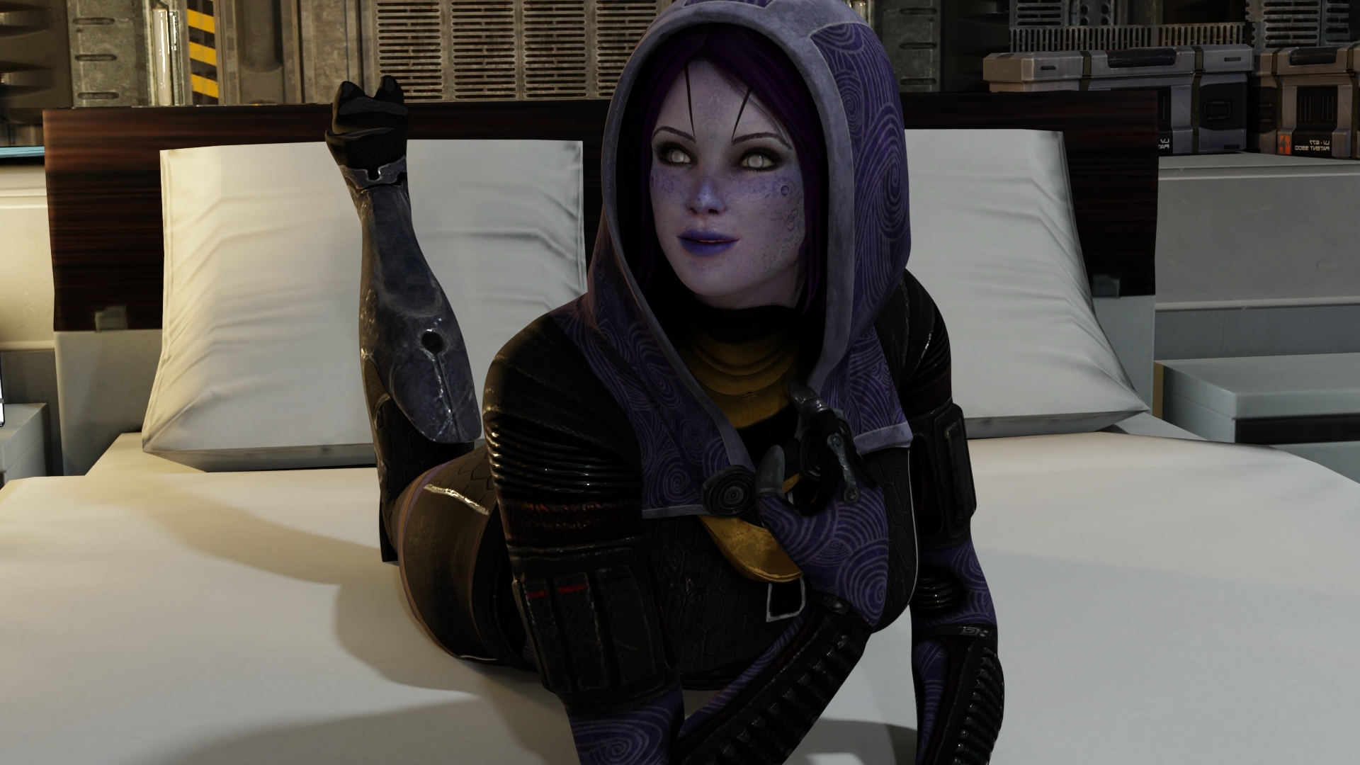 Tali Zorah ON THE BED Mass Effect Tali'zorah Nar Rayya Blendernsfw