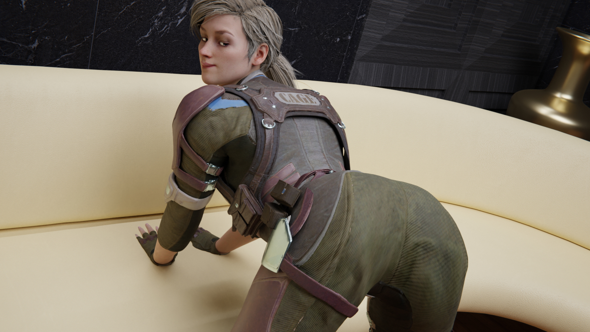 ASSie Cage Mortal Kombat Cassie Cage Ass Pinup Blendernsfw