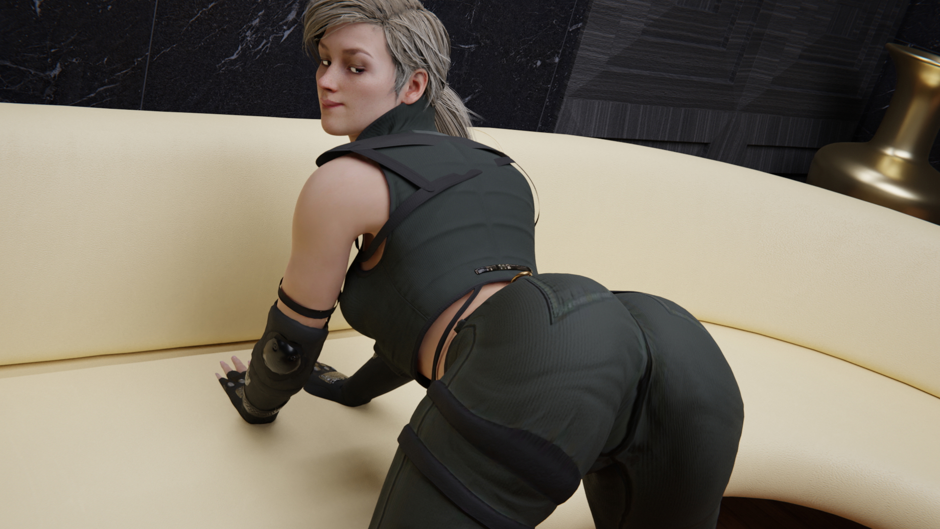 ASSie Cage Mortal Kombat Cassie Cage Ass Pinup Blendernsfw 2