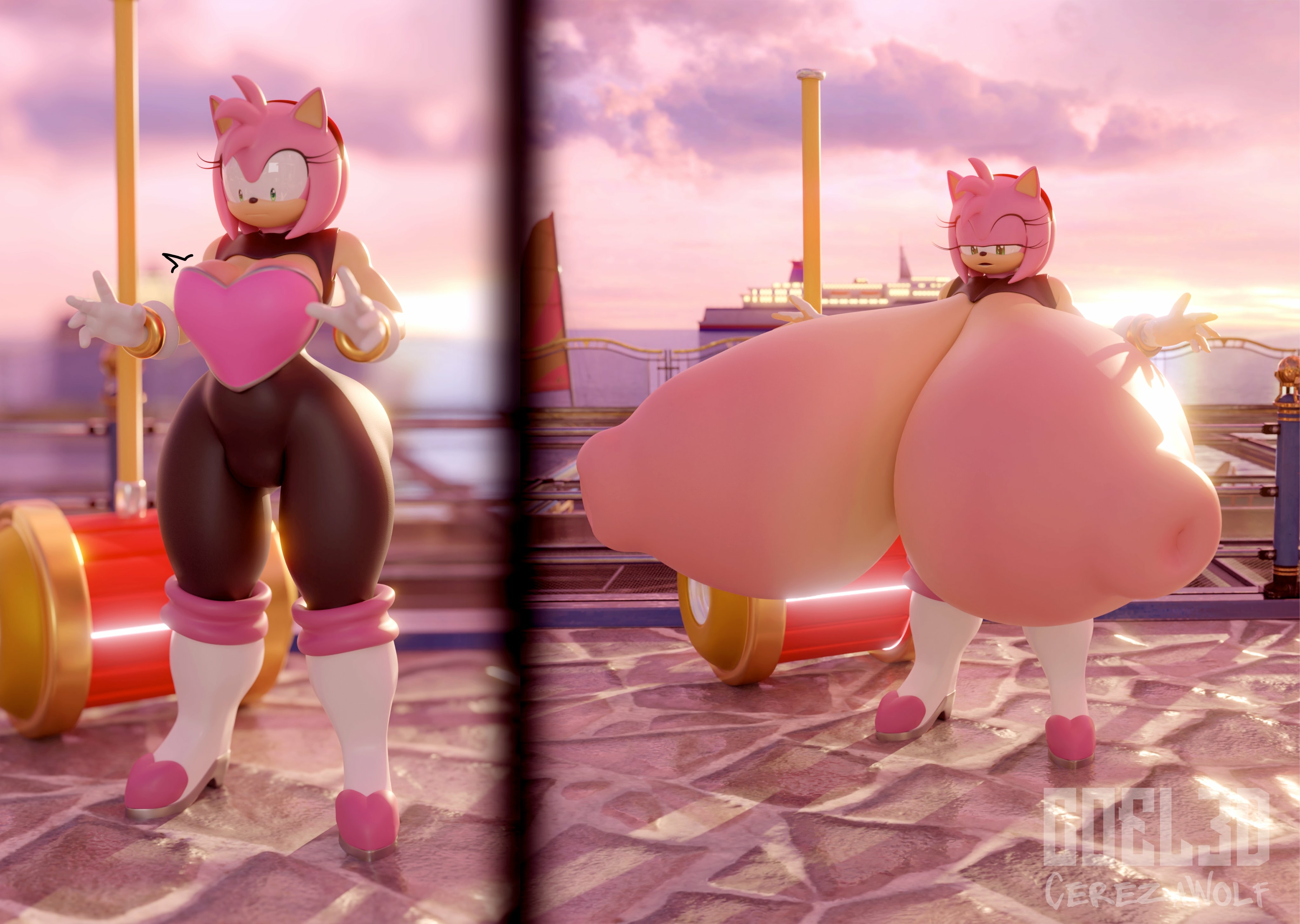That outfit had something weird in it. Amy Rose Sonic Naked Boobs Ass Sexy Furry 3d Porn