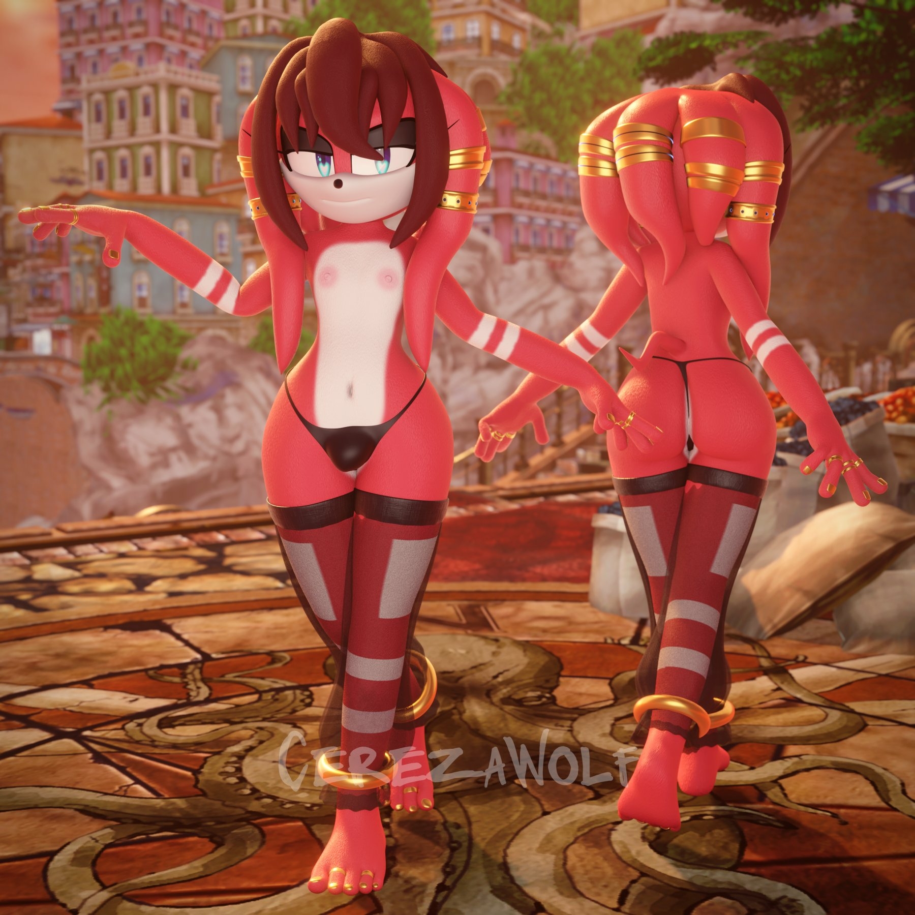 My new OC Lambada. He s a belly dancer and the prettiest boy from his tribe. Sonic Original Character Lingerie Back View Bikini Sexy Furry 3d Porn