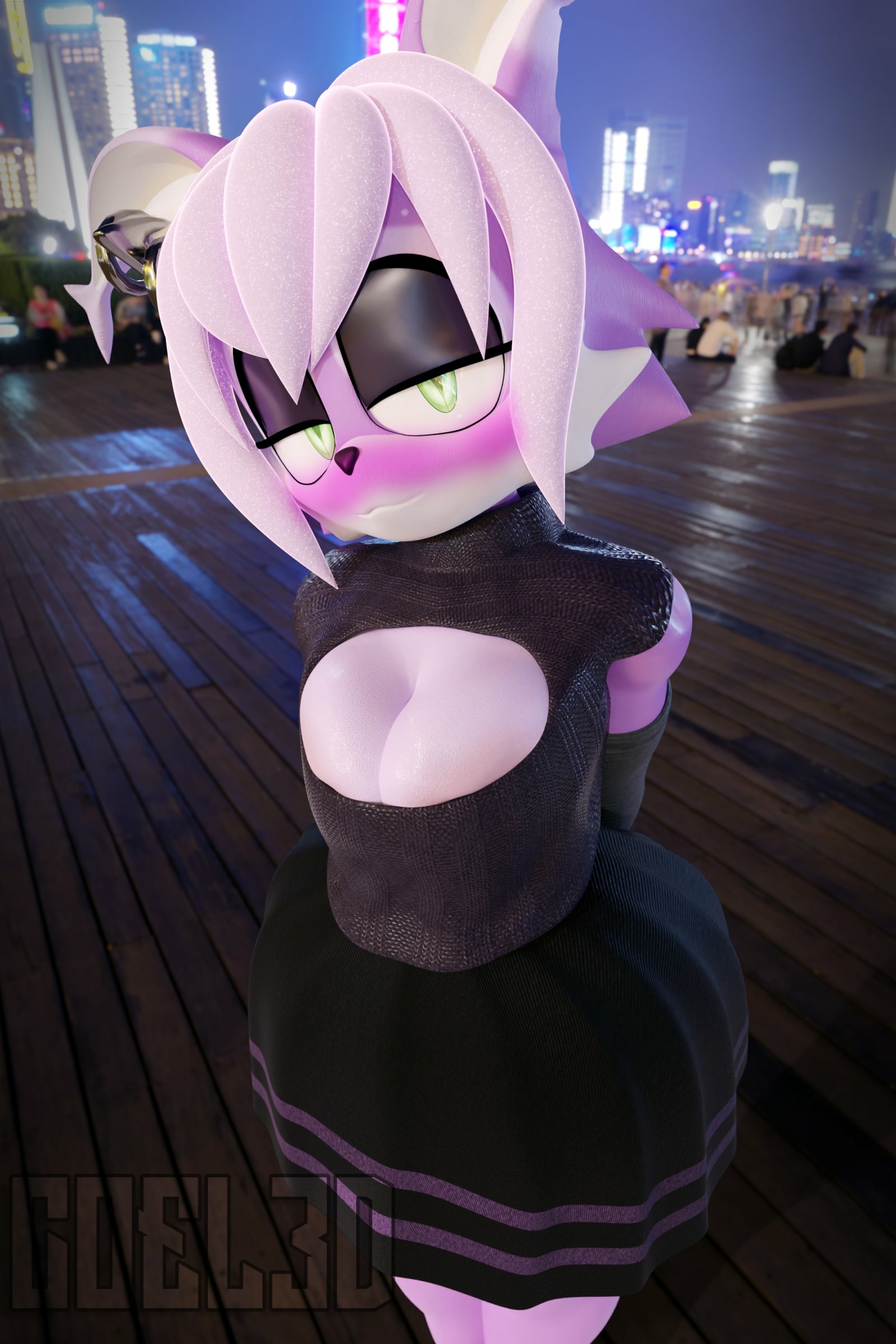 Uva waiting for you for the date. She looks quite excited. Sonic Original Character Clothed Boobs Horny Face Sexy Furry 3d Porn