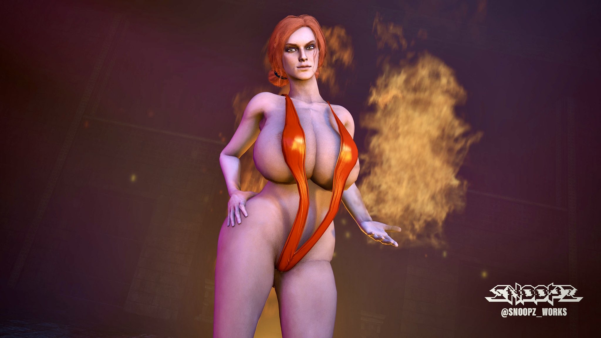 -Triss is Hot- I mean like... She is burning hot! Oof! Triss Merigold The Witcher Lingerie Sexy Lingerie Ass Big boobs Naked Boobs Sexy Horny Face 3d Porn