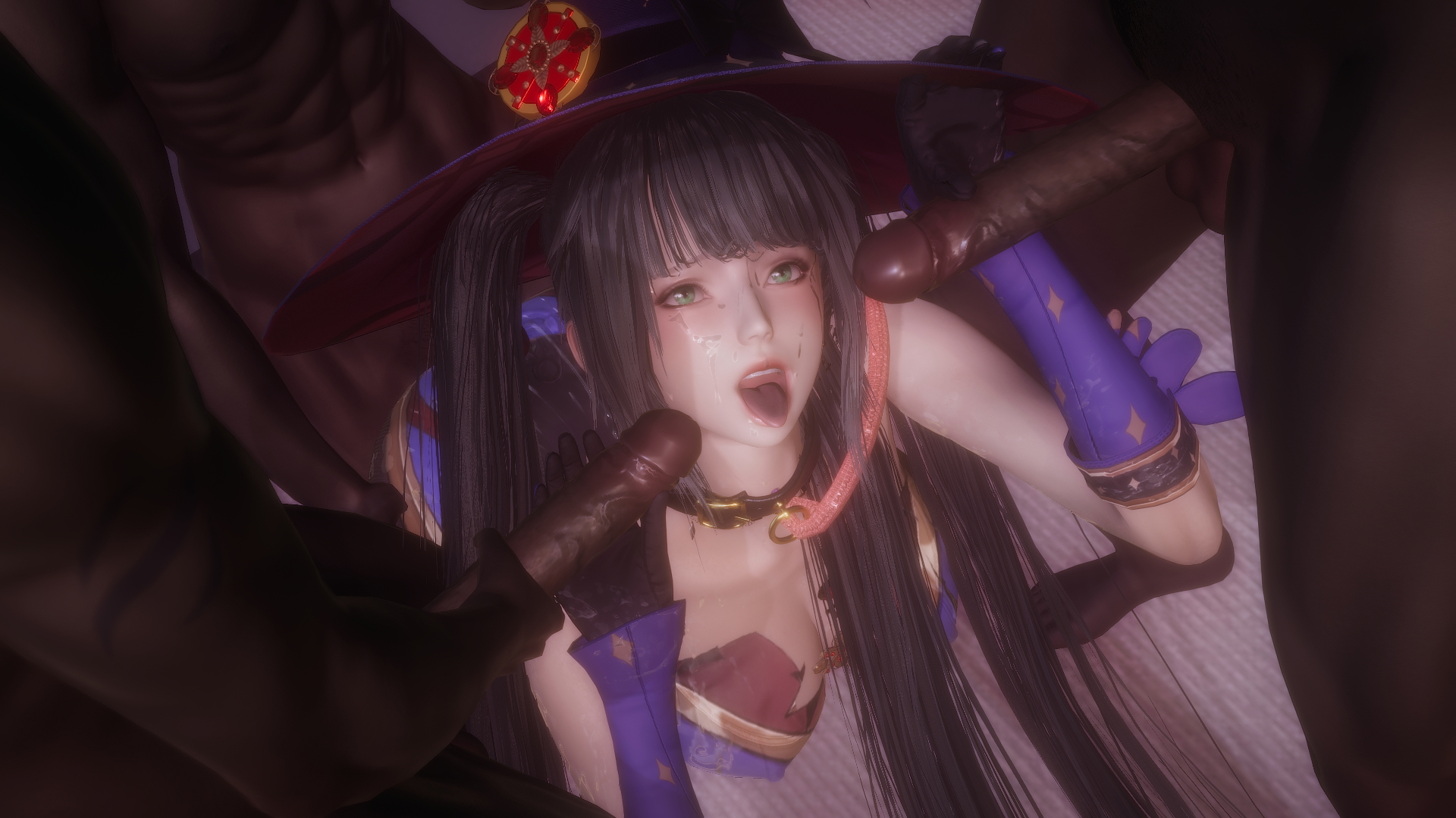 Honey Select 2 witch get many black cocks Honey Select 2 Original Black Cock Witch 3d Porn Gangbang 1girl Orgy Sex Oral Cumshot 3