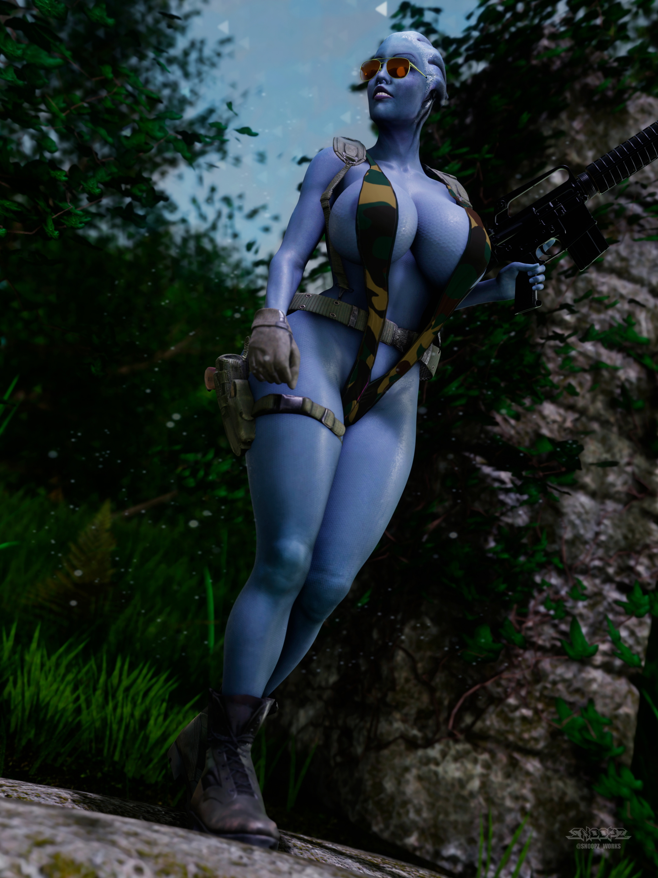  Work  work!   Work  work!  Liara Mass Effect Naked Back View Bikini Horny Face Ass Big boobs Boobs Sexy 3d Porn