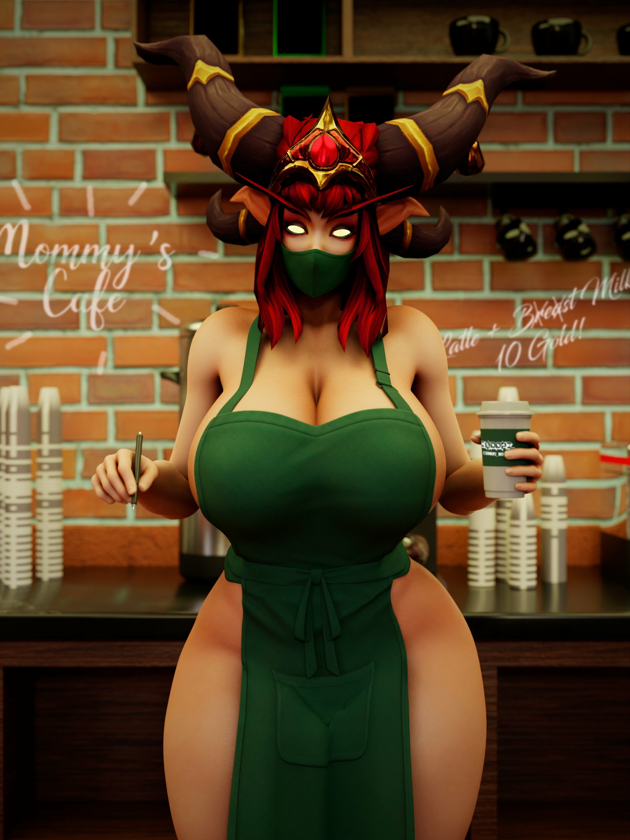 -Mommy s Cafe- Alexstrasza World Of Warcraft Nipples Pussy Naked Horny Face Ass Big boobs Boobs Sexy 3d Porn