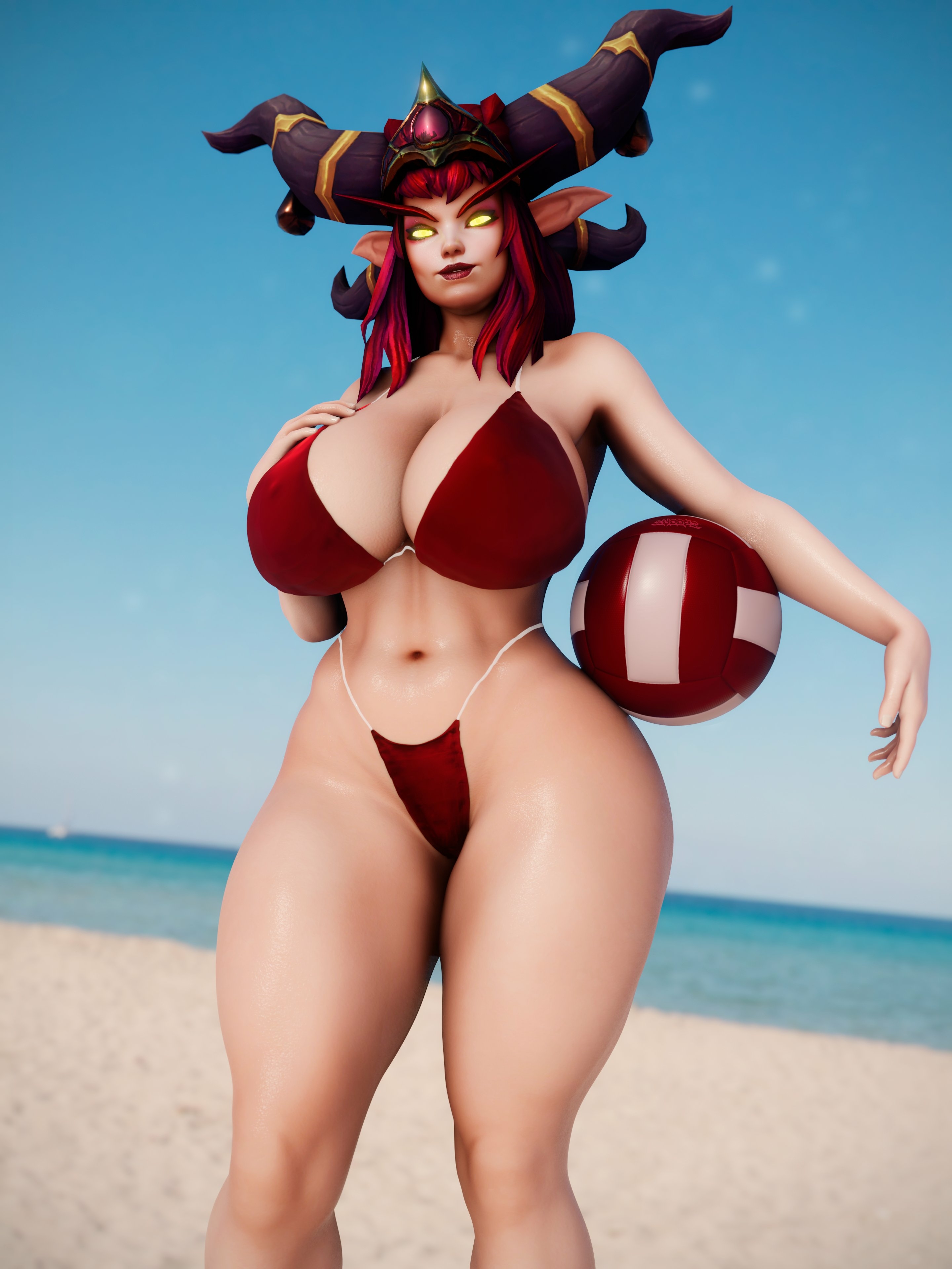 -Beach Volleyball- Alexstrasza World Of Warcraft Lingerie Naked Horny Face Ass Big boobs Boobs Sexy 3d Porn
