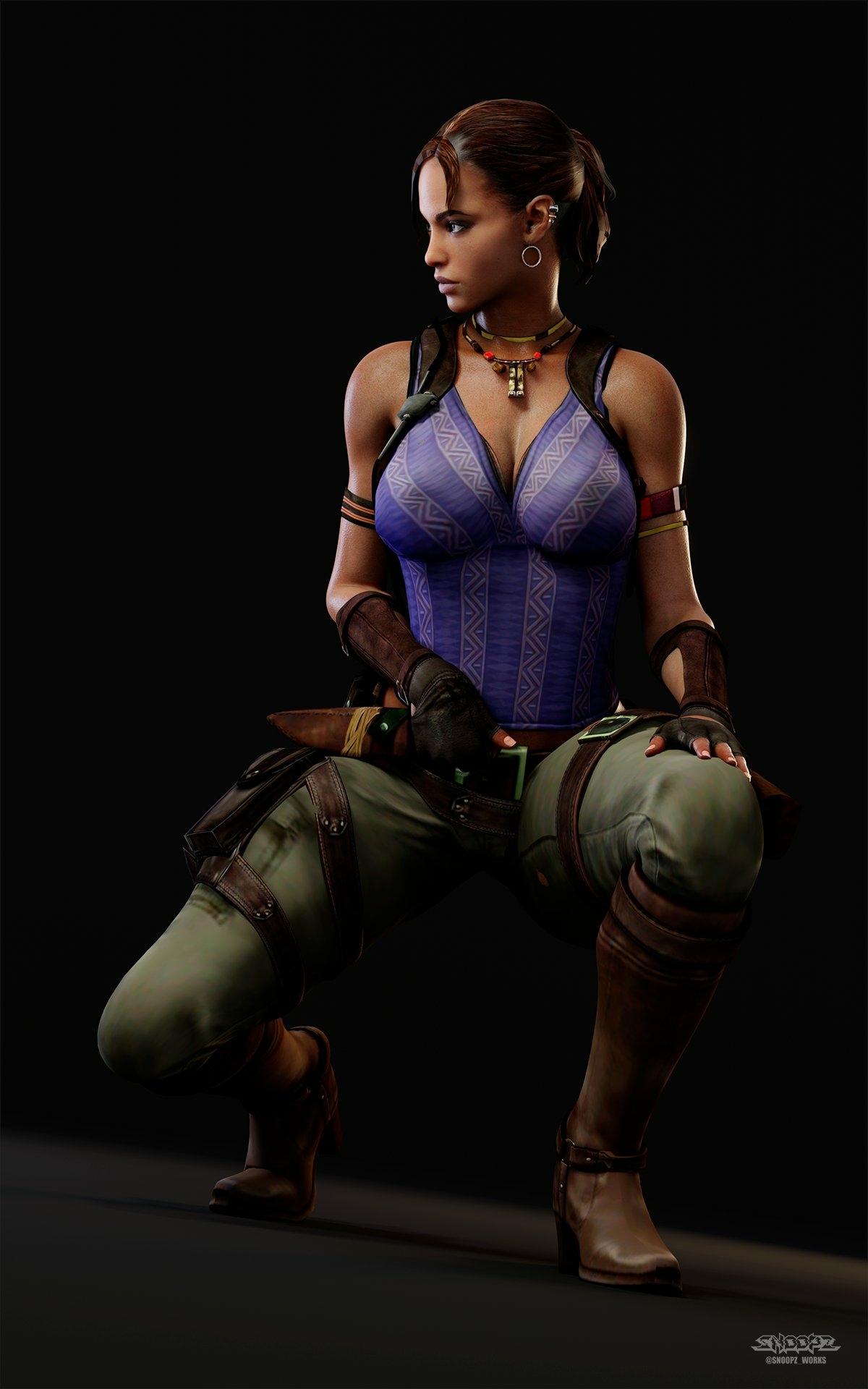 -Sheva SFW Posters- Sheva Alomar Resident Evil Back View Lingerie Horny Face Ass Big boobs Boobs Sexy 3d Porn