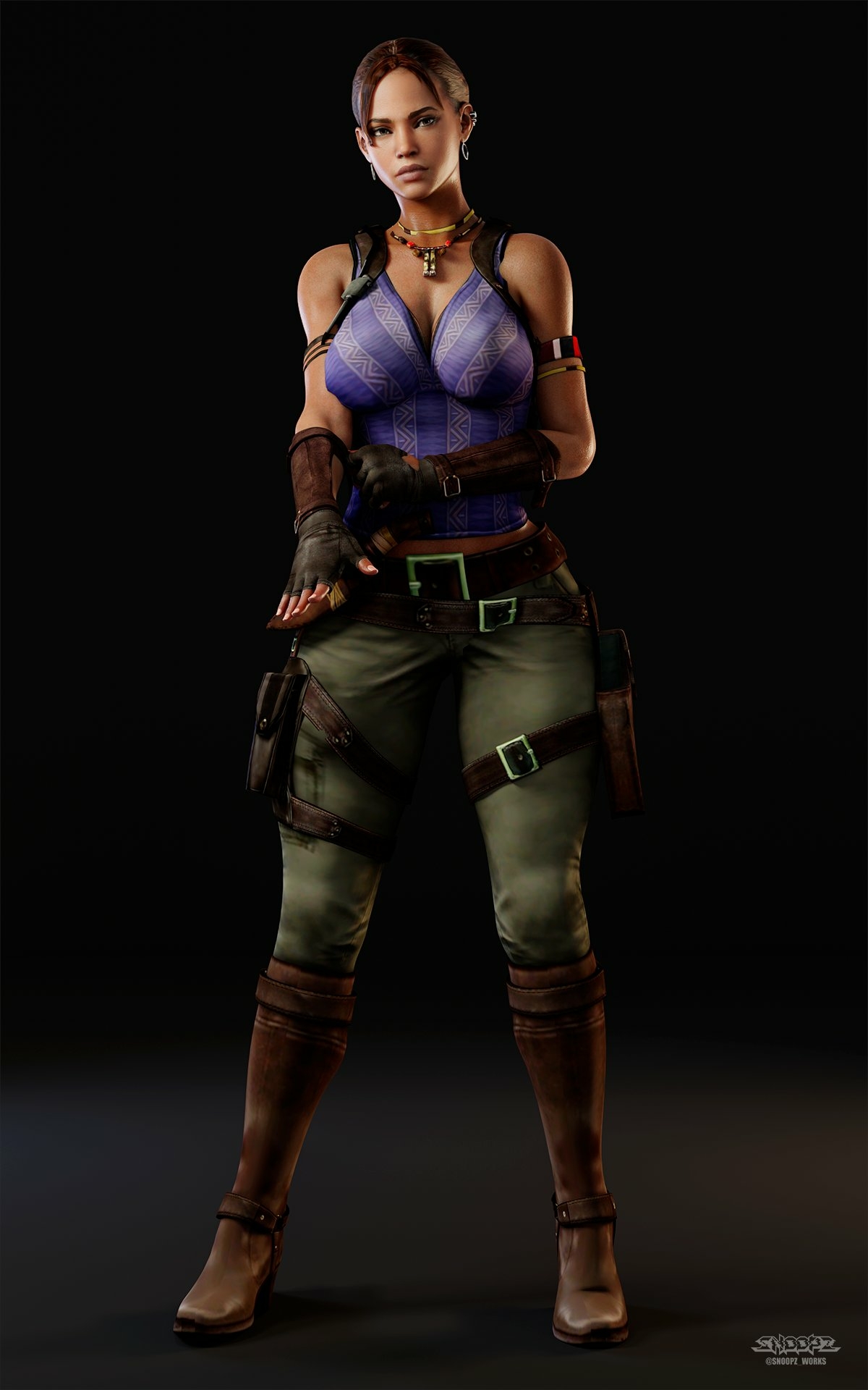 -Sheva SFW Posters- Sheva Alomar Resident Evil Back View Lingerie Horny Face Ass Big boobs Boobs Sexy 3d Porn 2