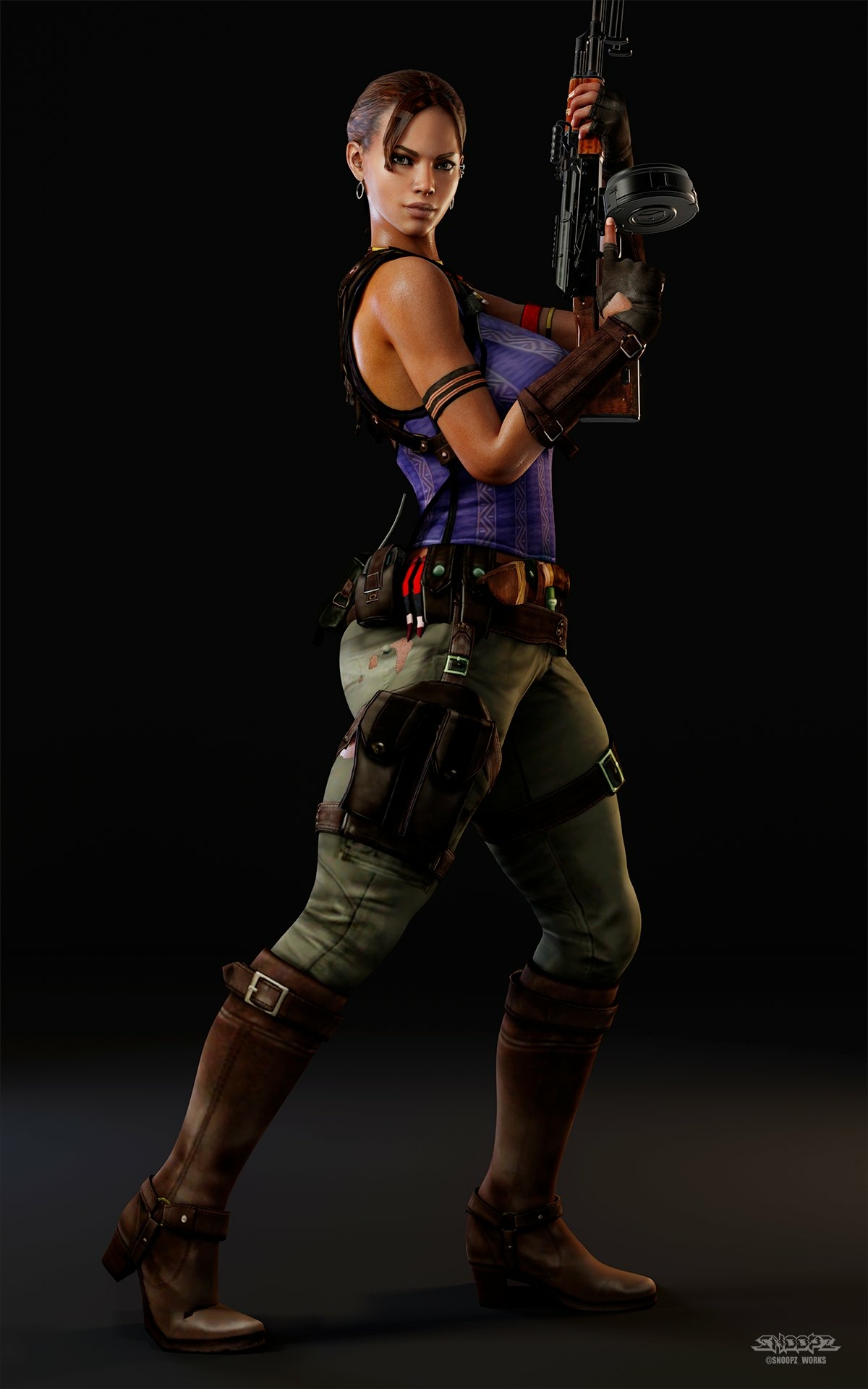 -Sheva SFW Posters- Sheva Alomar Resident Evil Back View Lingerie Horny Face Ass Big boobs Boobs Sexy 3d Porn 3
