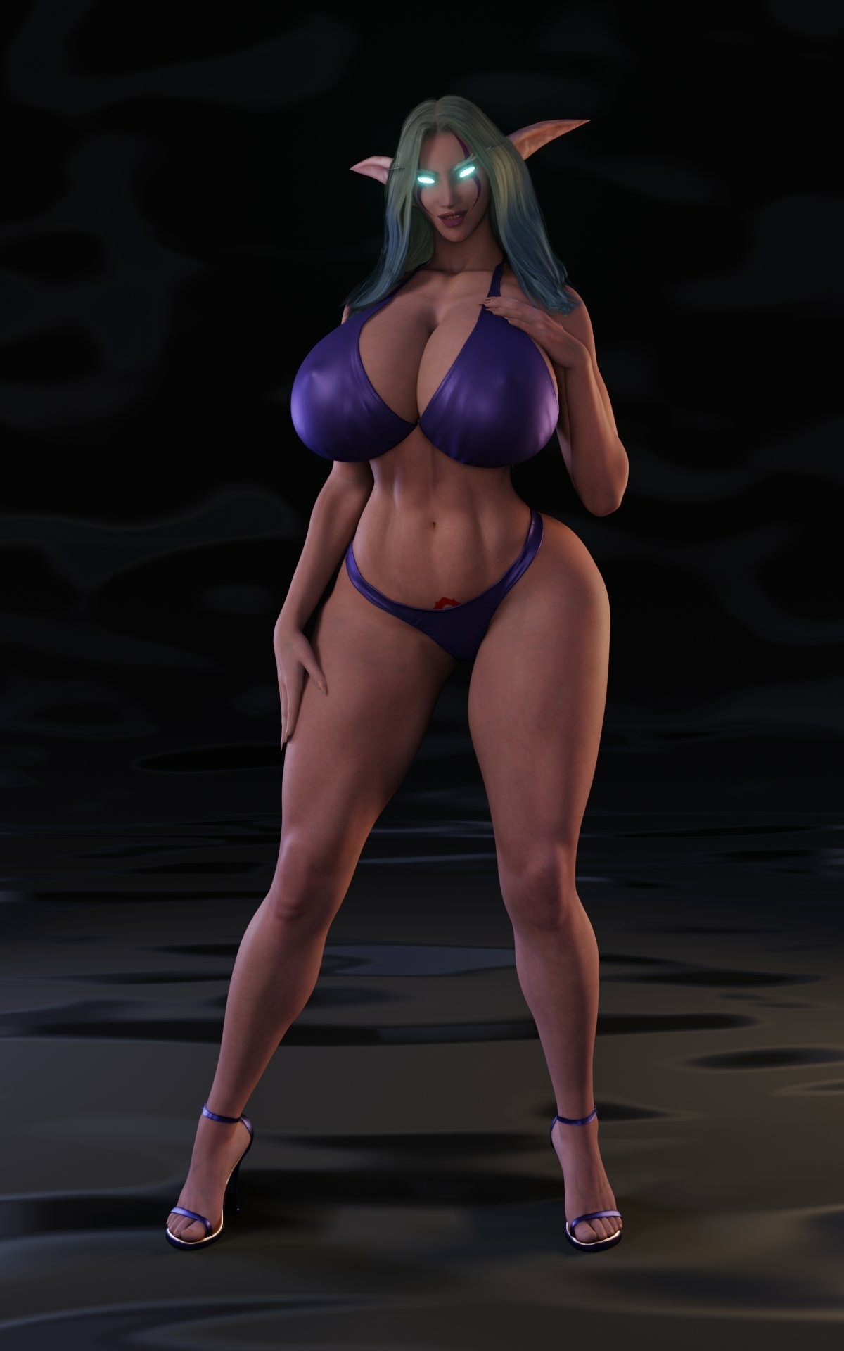 -Aria s return!- Night Elf World Of Warcraft Lingerie Bikini Horny Face Ass Big boobs Boobs Sexy 3d Porn
