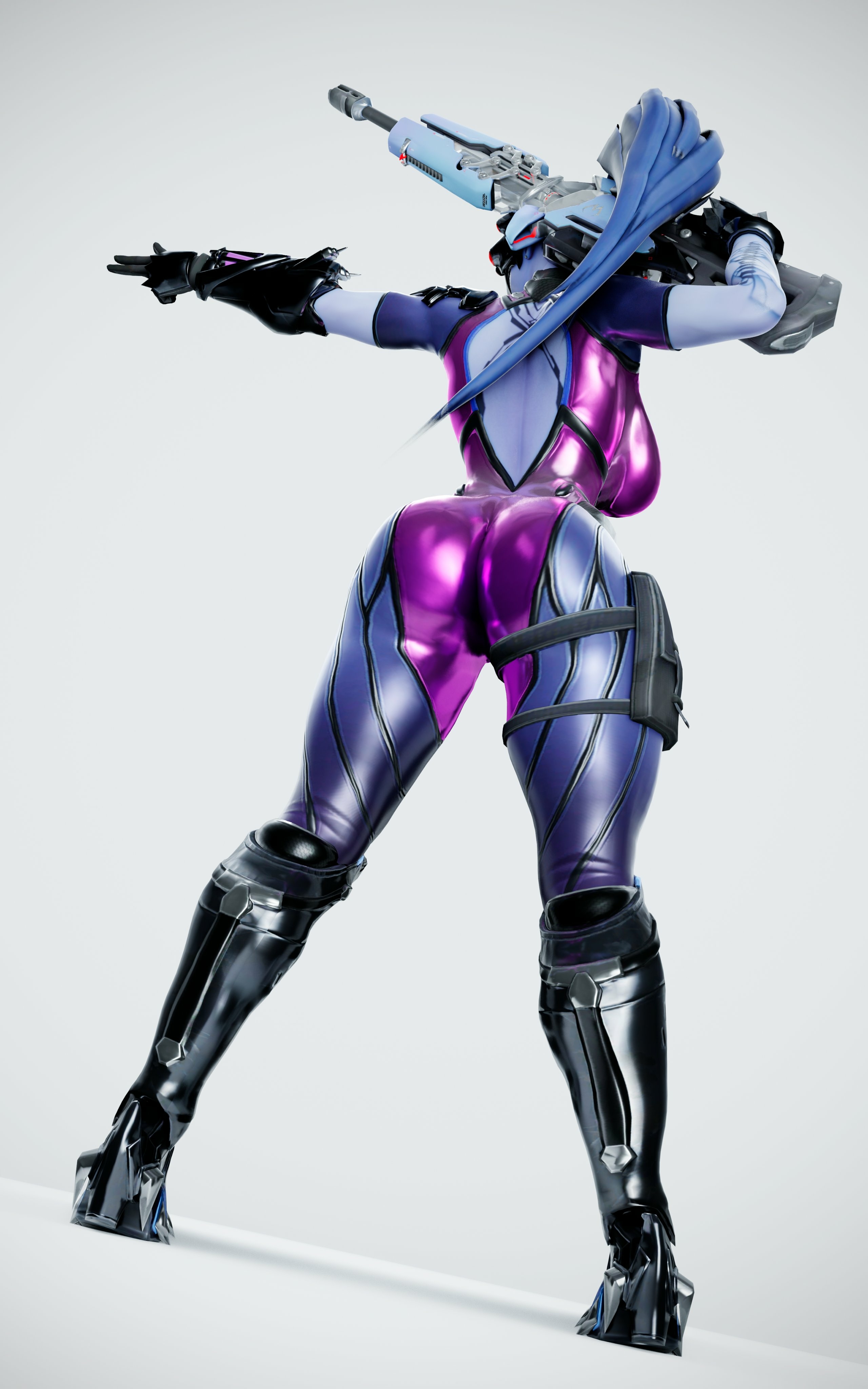 -Widow s lethal- Widowmaker Overwatch Back View Naked Horny Face Ass Big boobs Boobs Sexy 3d Porn