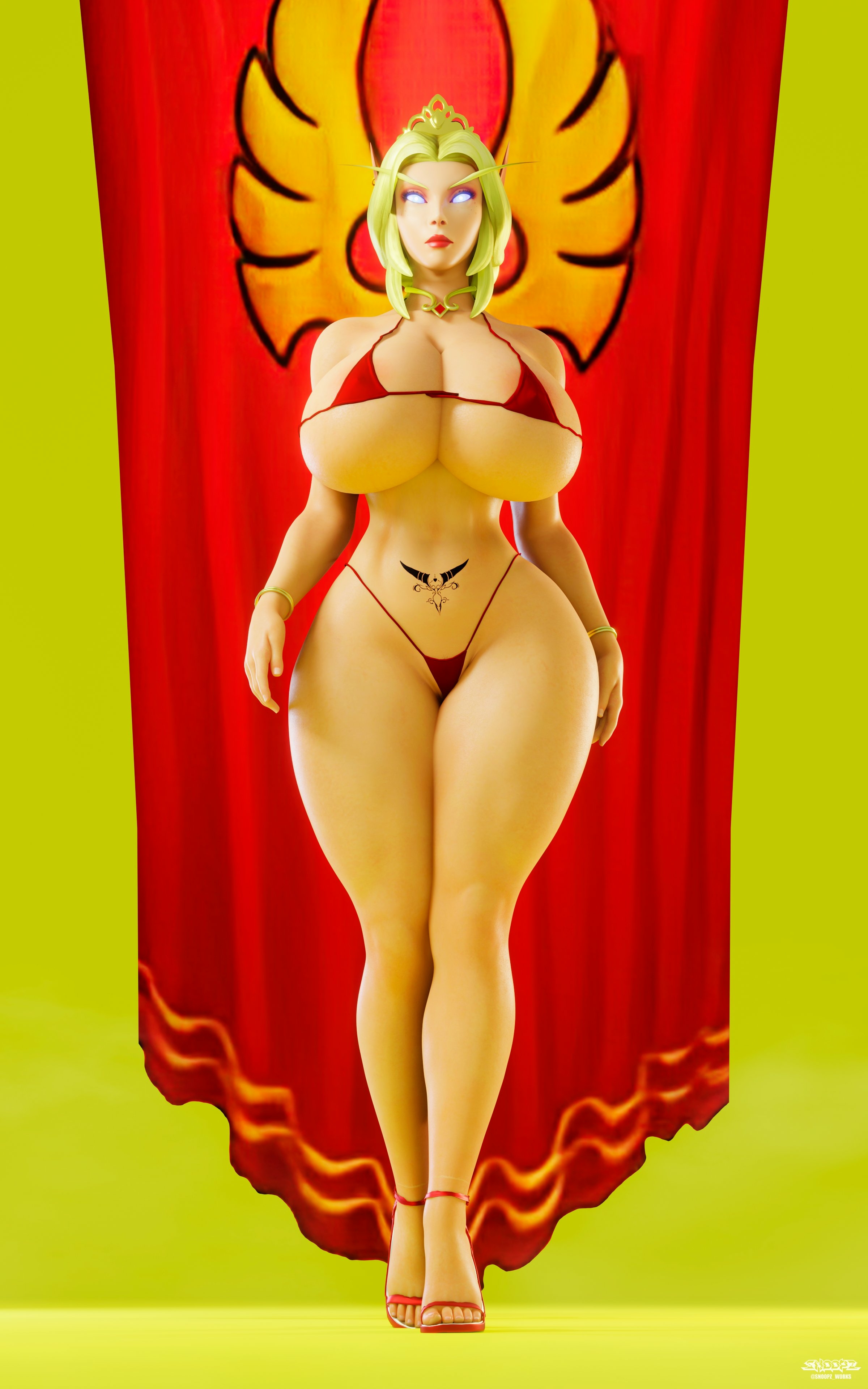 -Teril Truepath- Blood Elf World Of Warcraft Lingerie Sexy Lingerie Bikini Back View Ass Boobs Big boobs Horny Face Sexy 3d Porn