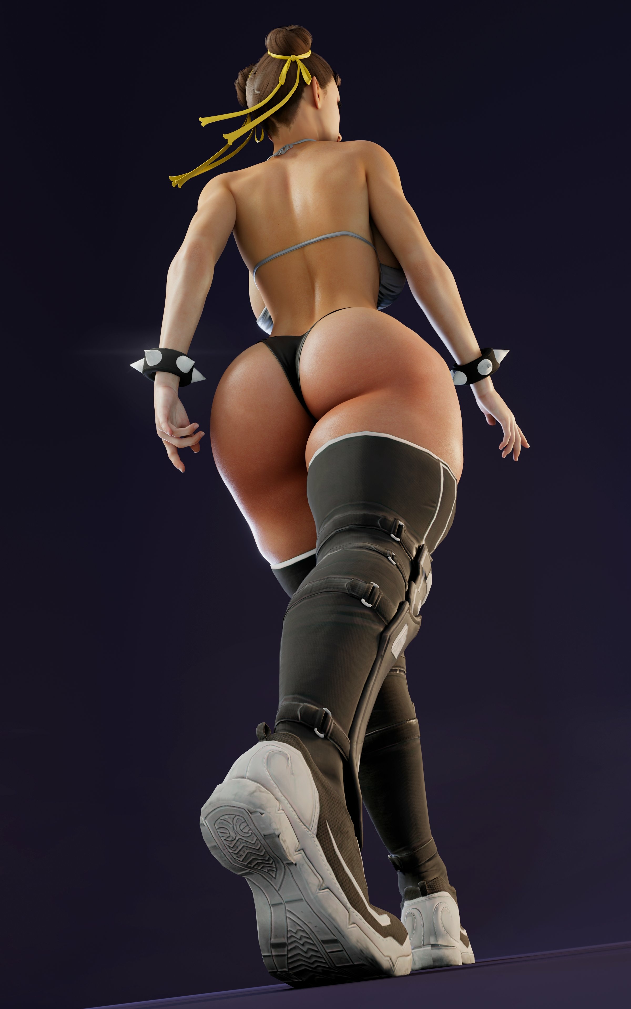 new ChunLi Chun Li Street Fighter Back View Boobs Bikini Ass Horny Face Sexy 3d Porn