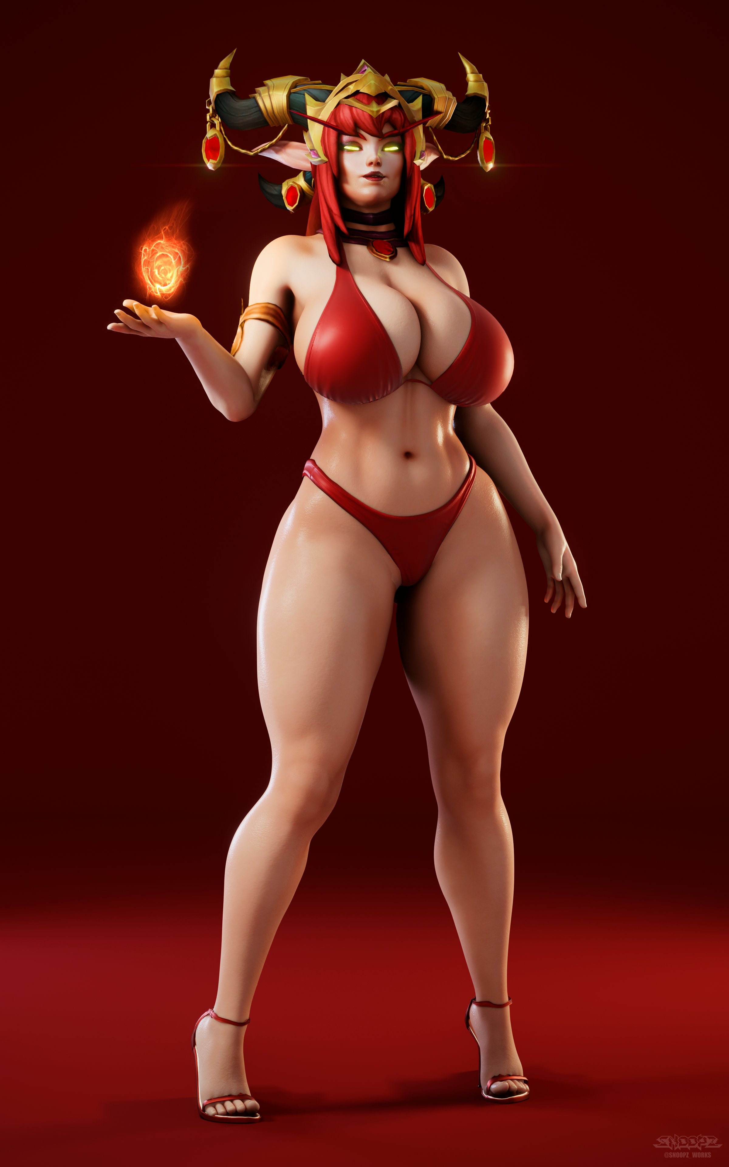 -The True Queen!- Alexstrasza World Of Warcraft Lingerie Boobs Bikini Ass Horny Face Sexy 3d Porn