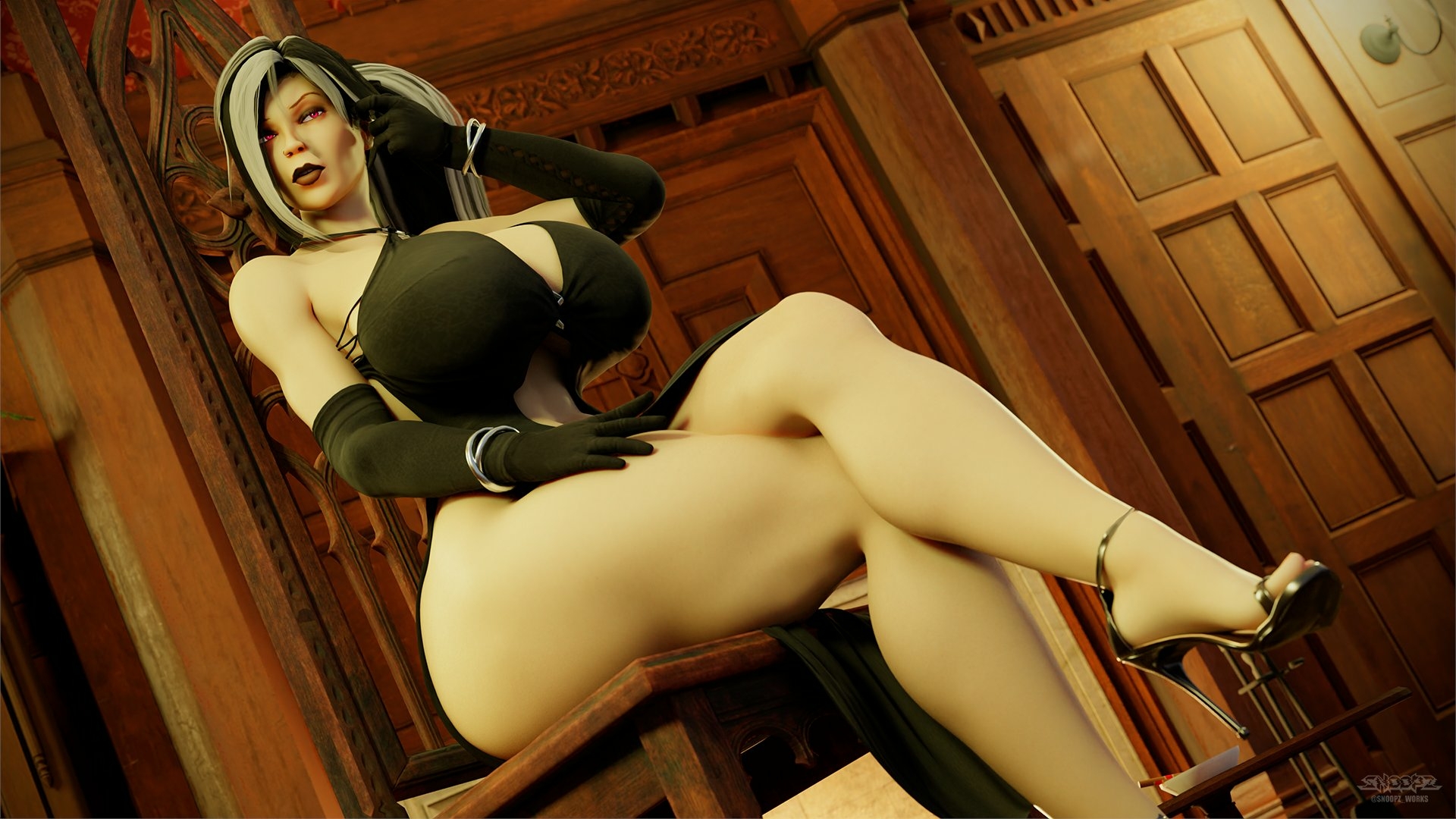 -Baroness Skyler s night (2/2)-  Original Character Lingerie Bikini Boobs Ass Horny Face Sexy 3d Porn