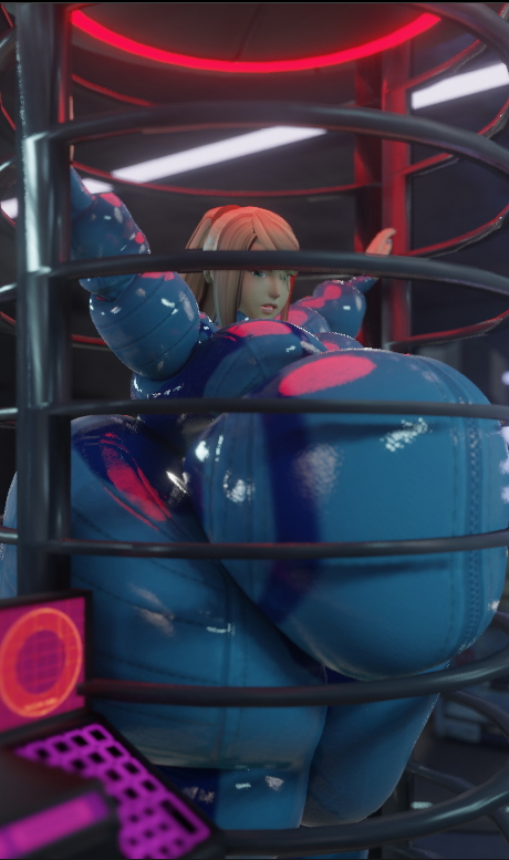 Samus suit power up! Samus Aran (Metroid) Inflation Fetish Body Inflation Animated Fat Bbw Belly Big Butt Balloon Rubber Hourglass Pose Mouth Taped 4
