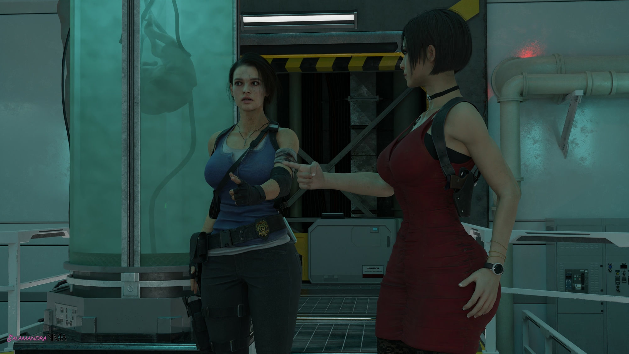 Jill and Ada Caught Unaware Jill Valentine Resident Evil Ada Wong Zombie Big Cock