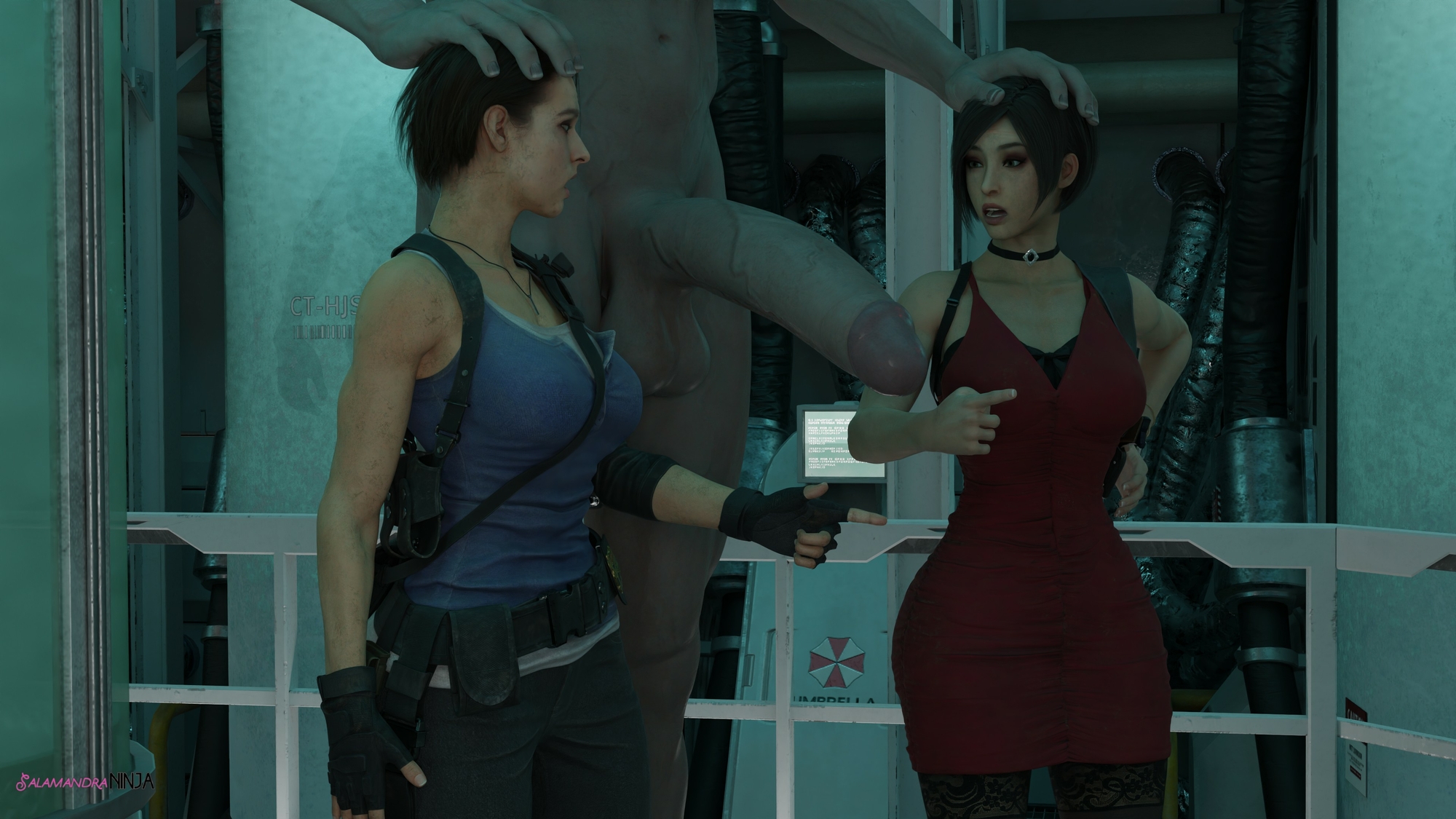Jill and Ada Caught Unaware Jill Valentine Resident Evil Ada Wong Zombie Big Cock 2