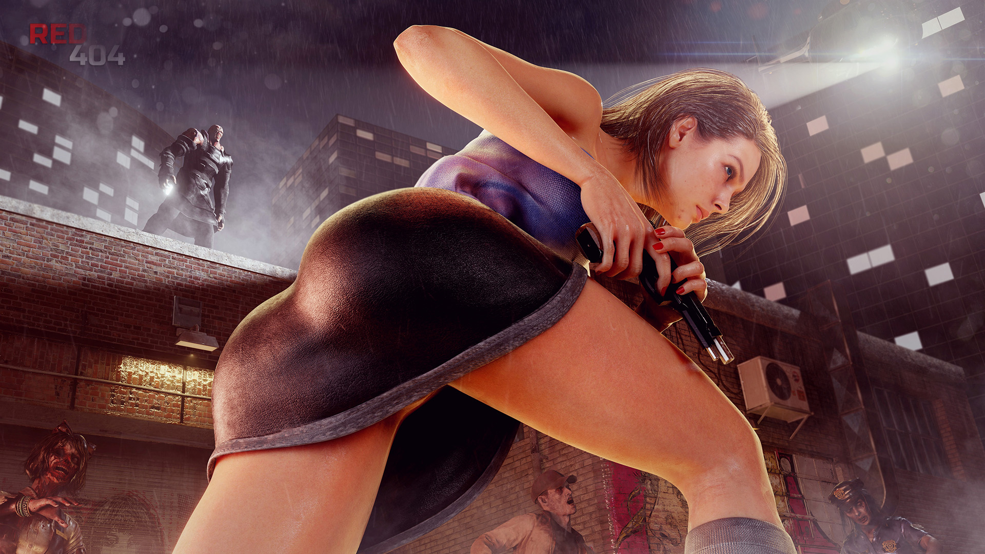 Jill Raccoon Escape Jill Valentine Resident Evil Resident Evil 3 Remake Ass Asshole Big Ass Butt 3d Girl 3d Porn 3