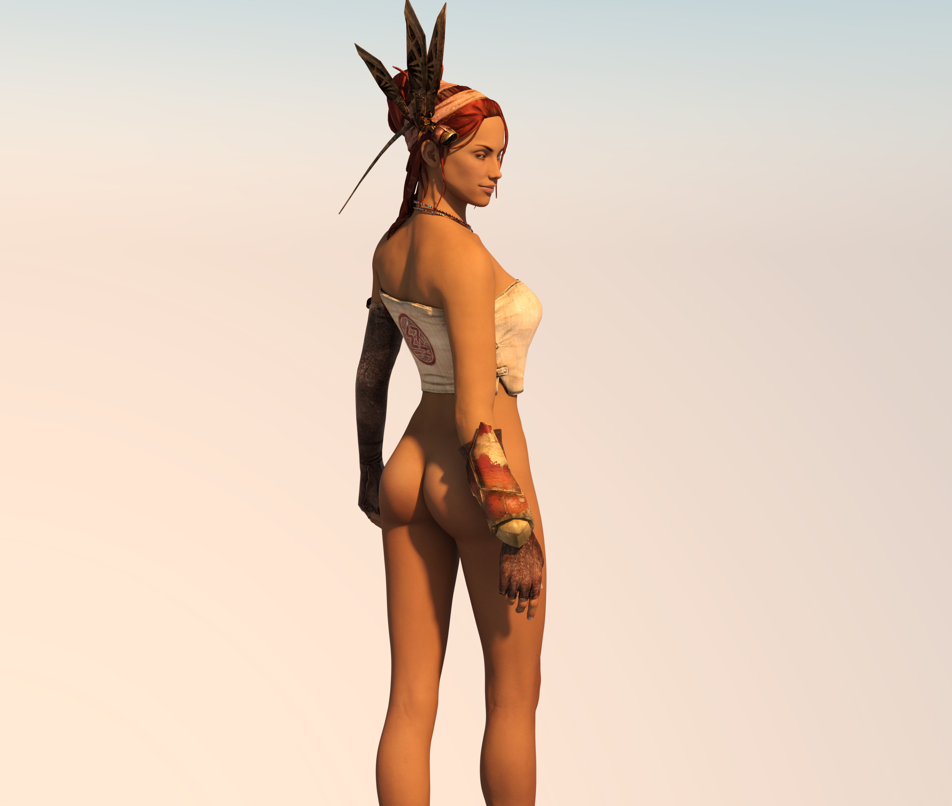 Girl  Naked Ass Big Ass Sexy Solo 3d Girl Female