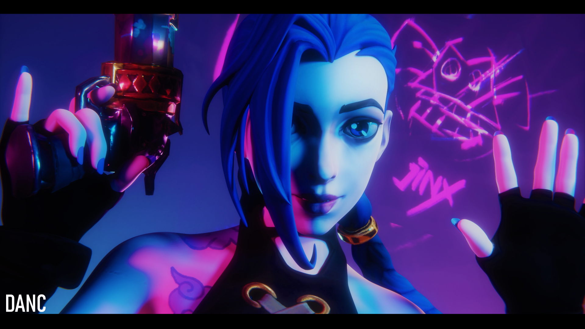JINX ARCANE FANART Jinx Arcane Jinx League Of Legends Copyright Fanart Sfw Blender3d
