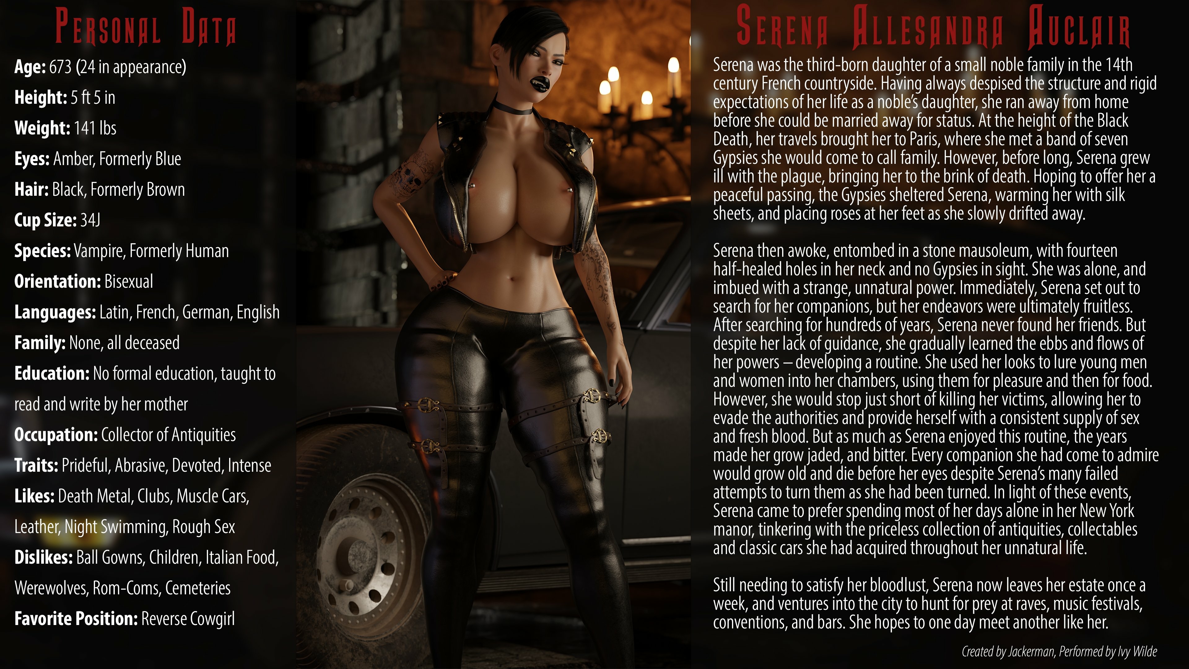 Serena Auclair s Character Bio:  Original Character Nipples Boobs Natural Boobs Big Tits Tits Sexy Horny Face Horny 3d Porn