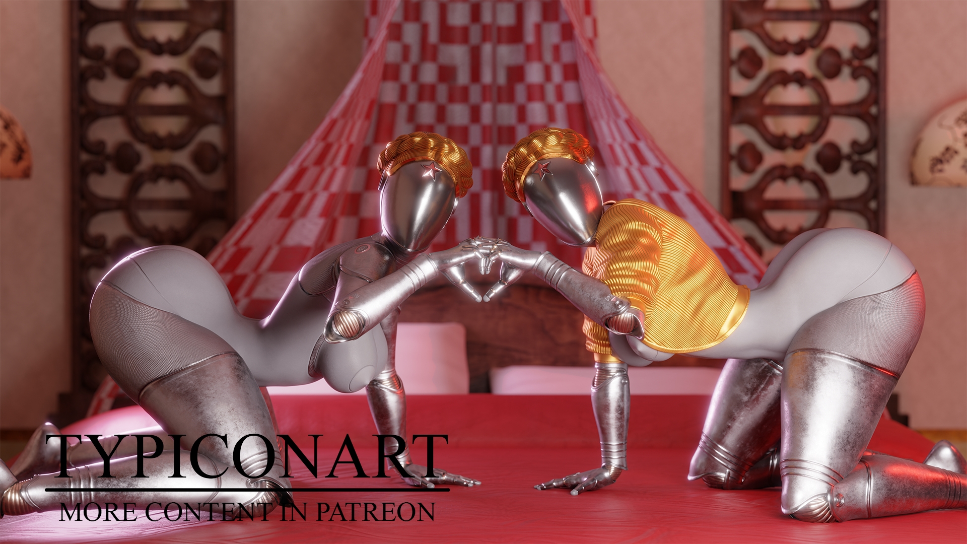 Atomic Heart. Ballerina Robot Twins. Part 3. Twins Atomic Heart 3d Porn 3d Girl Rule34 Robot Robot Twins Robot Girl On Knees Naked Half Naked Bed On Bed 2