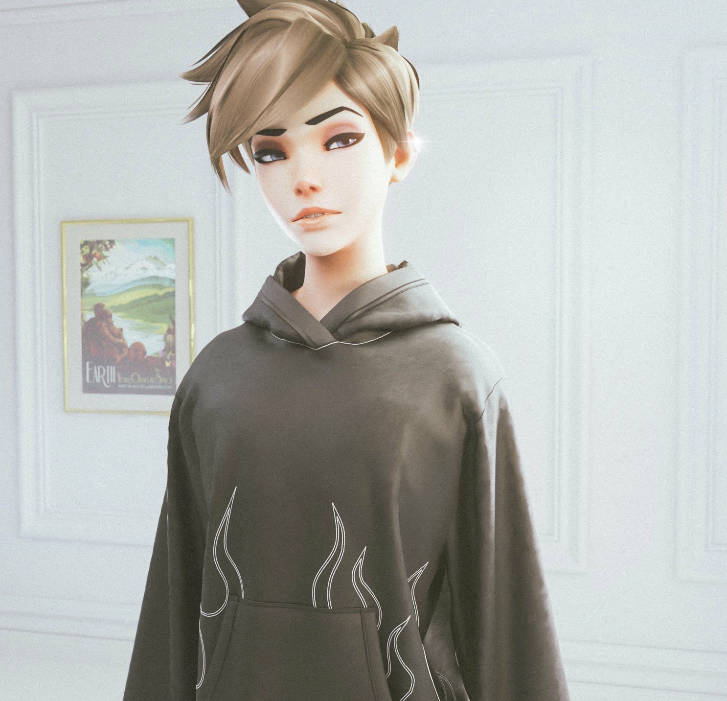 hot hoodie Tracer Overwatch Sexy Horny Face Horny 3d Porn