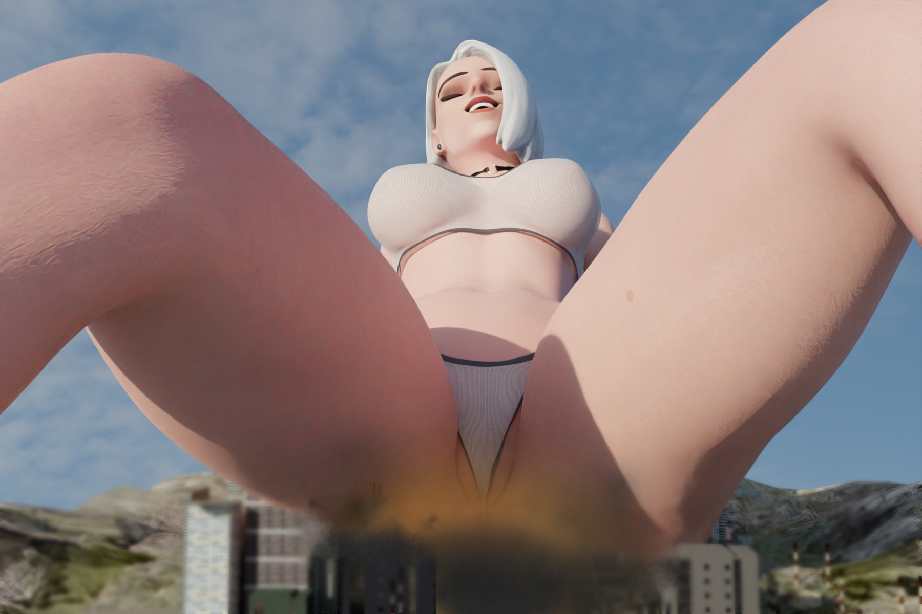 Ashe s height: ~3.500 m Ashe Overwatch Back View Naked Nude Nipples Boobs Big boobs Big Tits Ass Sexy Horny Face Horny 3d Porn 3