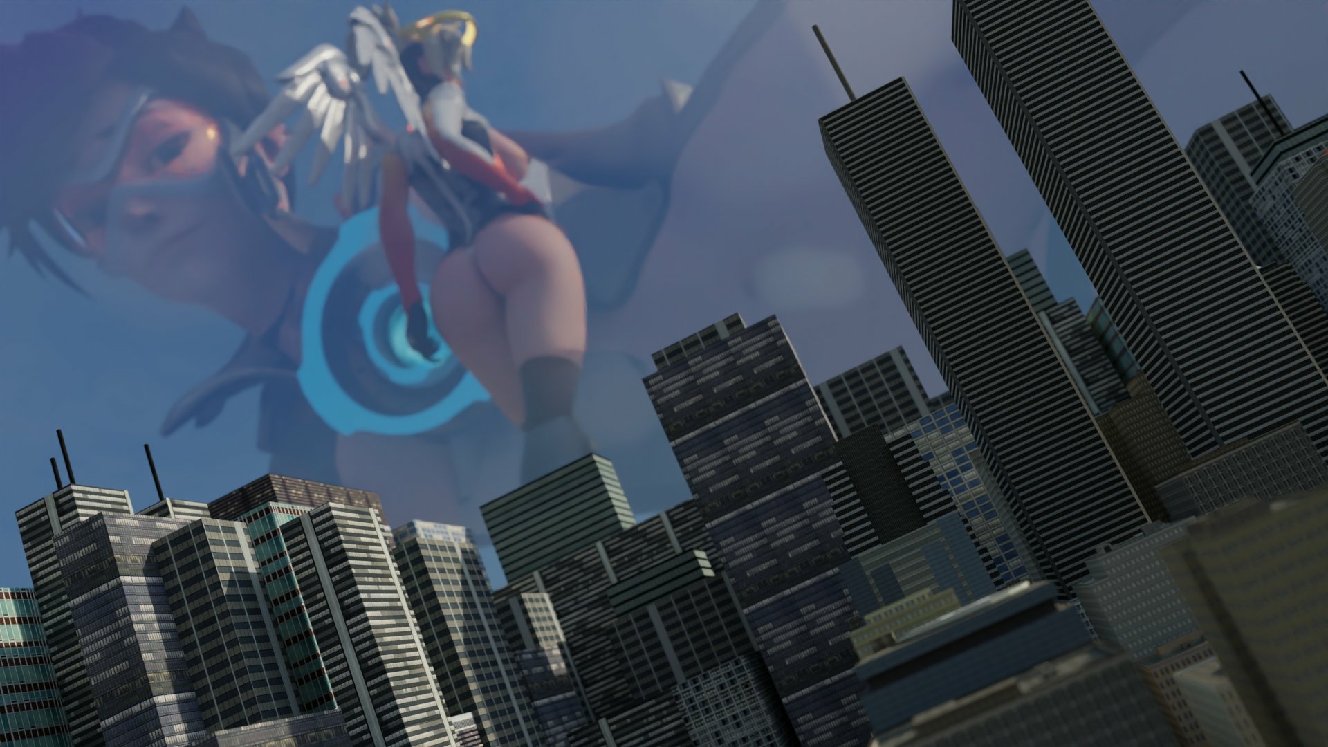 Giant mercy and tracer Mercy Tracer Overwatch Back View Panties Big Ass Sexy Lingerie Naked Boobs Big boobs Big Tits Ass Sexy Horny Face Horny Giantess 3d Porn