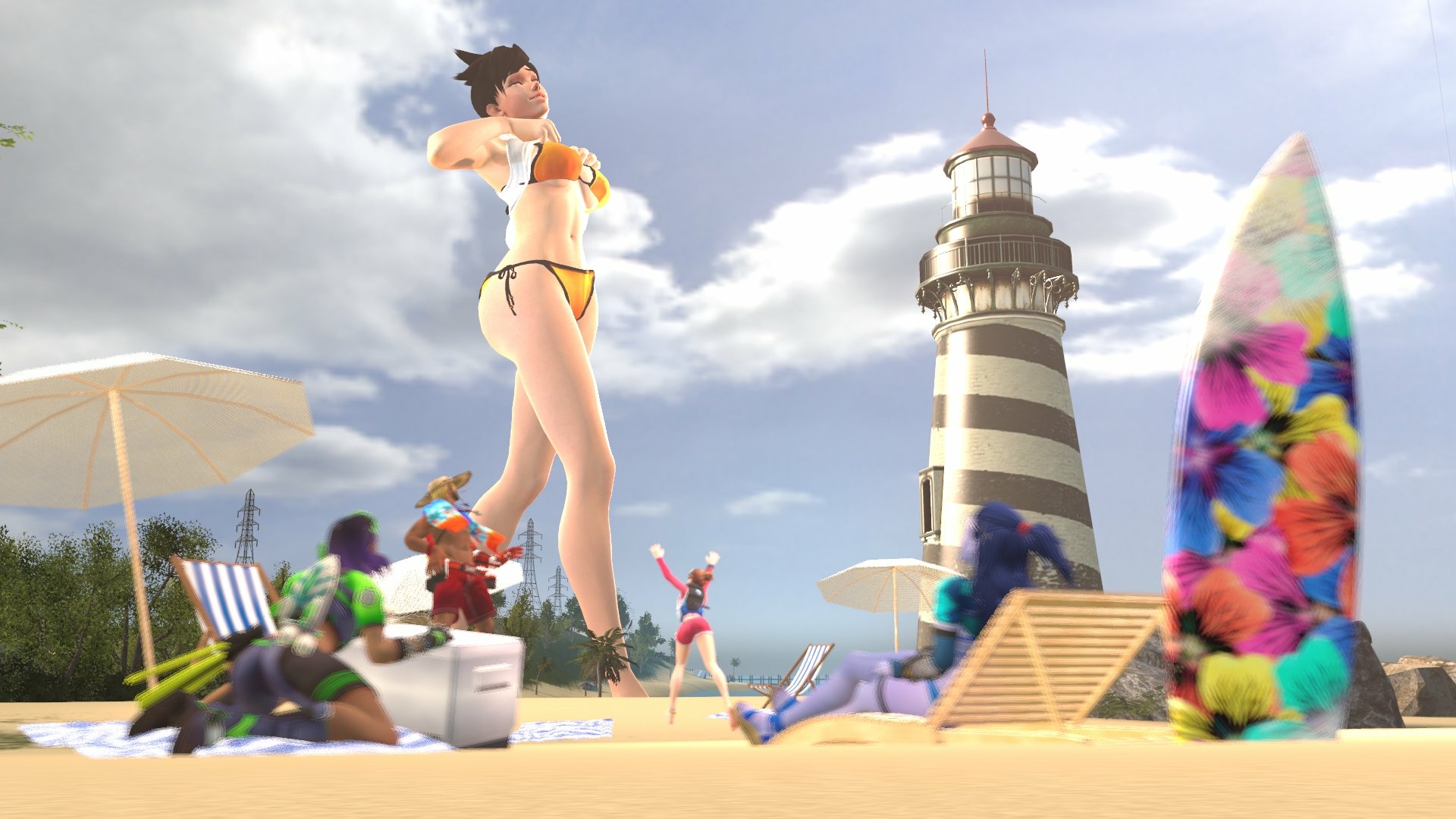 Giant hottie Tracer Overwatch Big Ass Naked Boobs Big boobs Big Tits Ass Sexy Horny Face Horny Giantess 3d Porn
