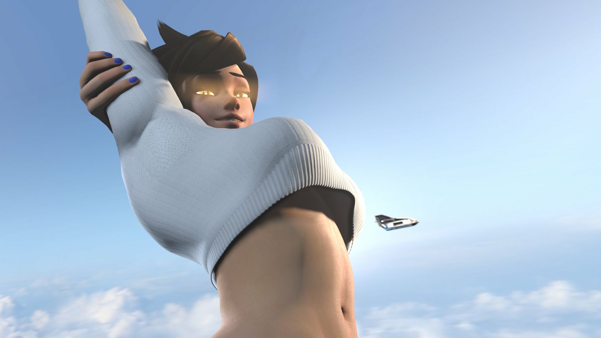 Tracer bra Tracer Overwatch Big Ass Naked Boobs Big boobs Big Tits Ass Sexy Horny Face Horny Giantess 3d Porn