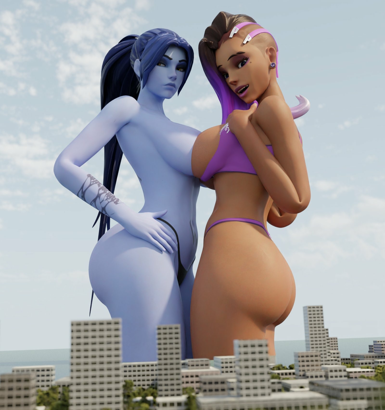 Talon s way of recruiting new agents? Sombra Widowmaker Overwatch Pussy Bikini Naked Big Ass Boobs Big boobs Big Tits Ass Sexy Horny Face Horny Giantess 3d Porn 2