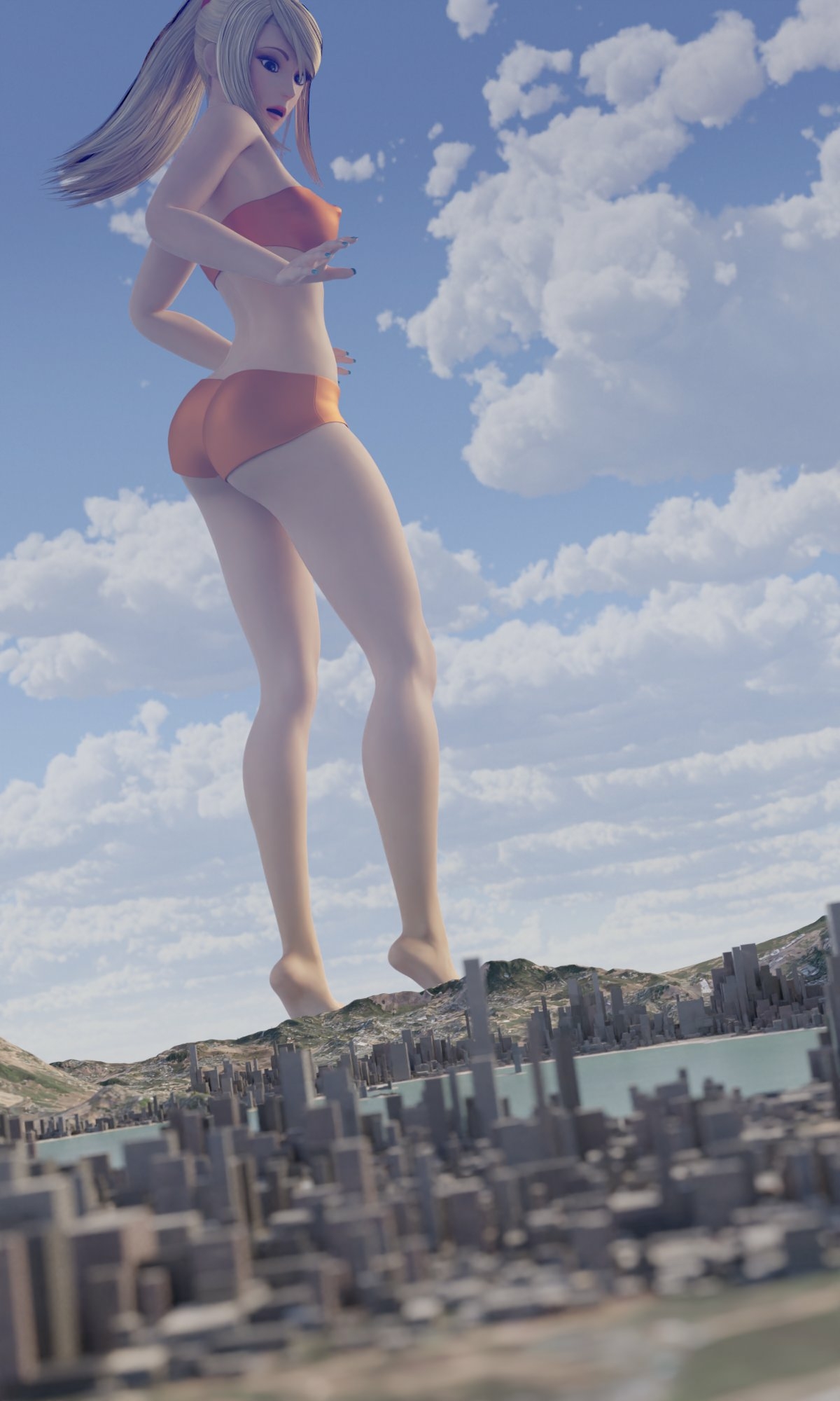 Samus Samus Aran (Metroid) Metroid Lingerie Sexy Lingerie Boobs Big boobs Big Ass Big Tits Ass Sexy Horny Face Horny Giantess 3d Porn 2