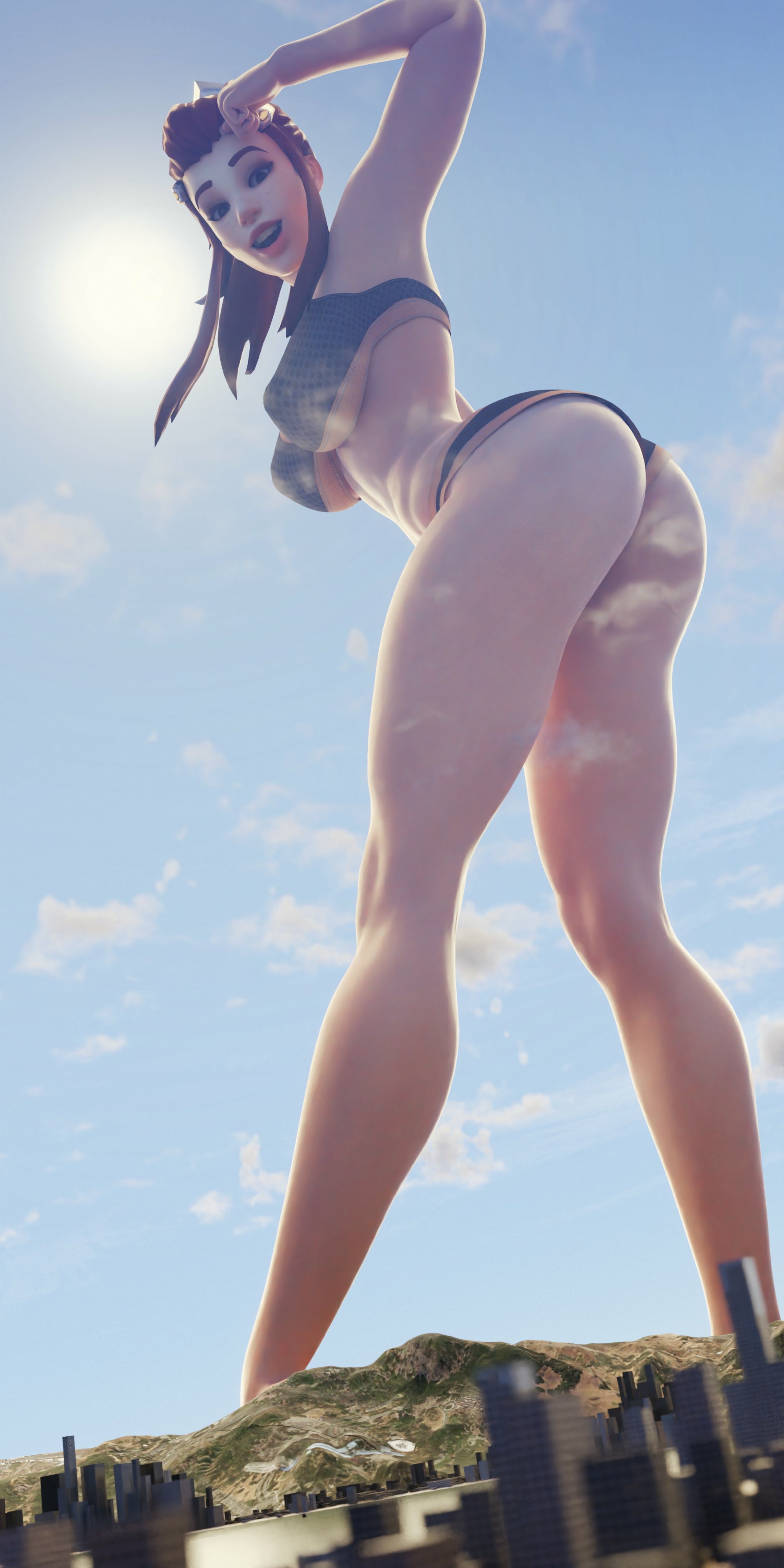 Fun at the beach Brigitte Overwatch Back View Sexy Lingerie Lingerie Bikini Horny Face Ass Big Ass Sexy Horny Giantess 3d Porn