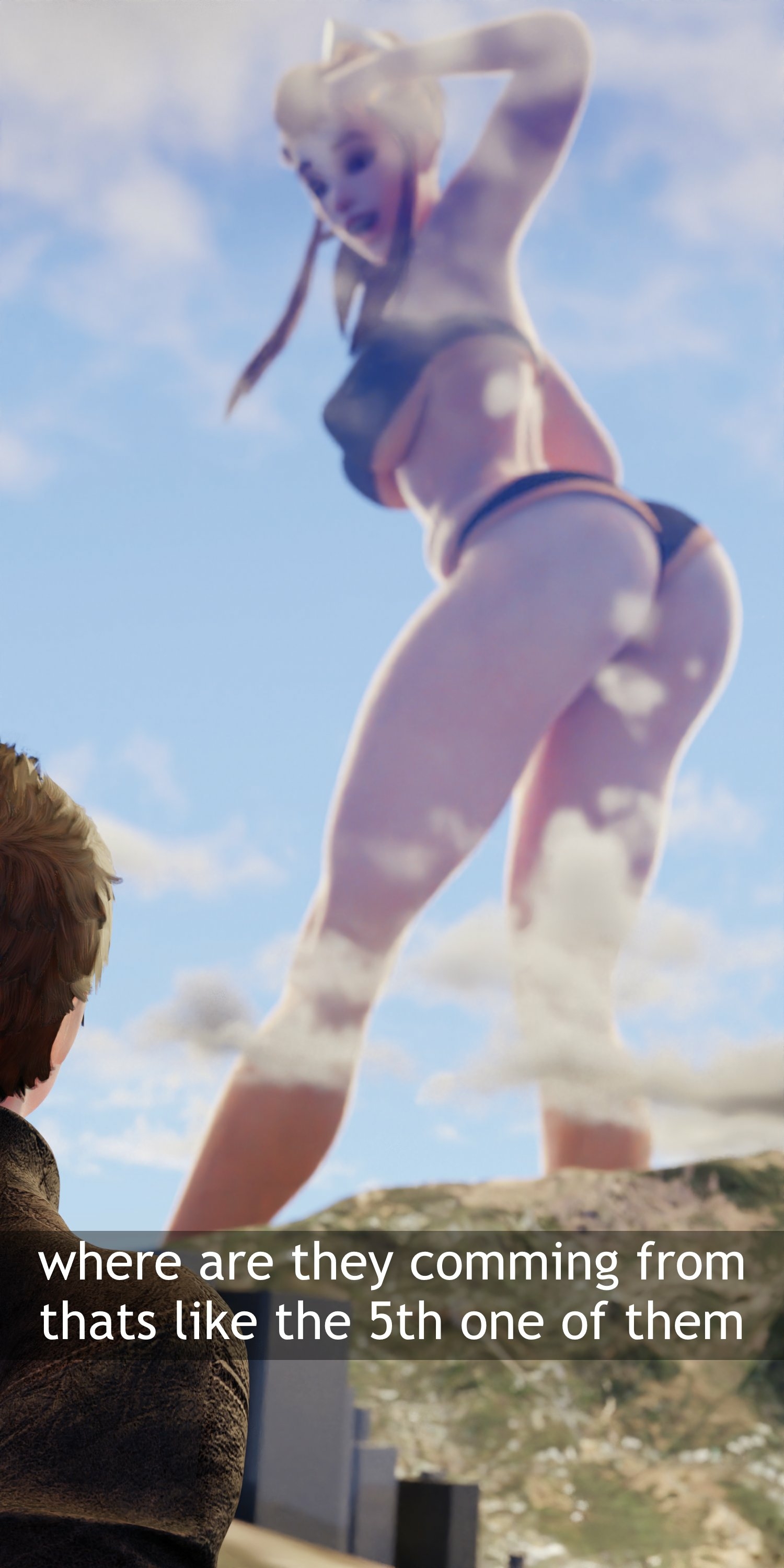 Extra silly Brigitte Overwatch Back View Sexy Lingerie Lingerie Bikini Horny Face Ass Big Ass Sexy Horny Giantess 3d Porn