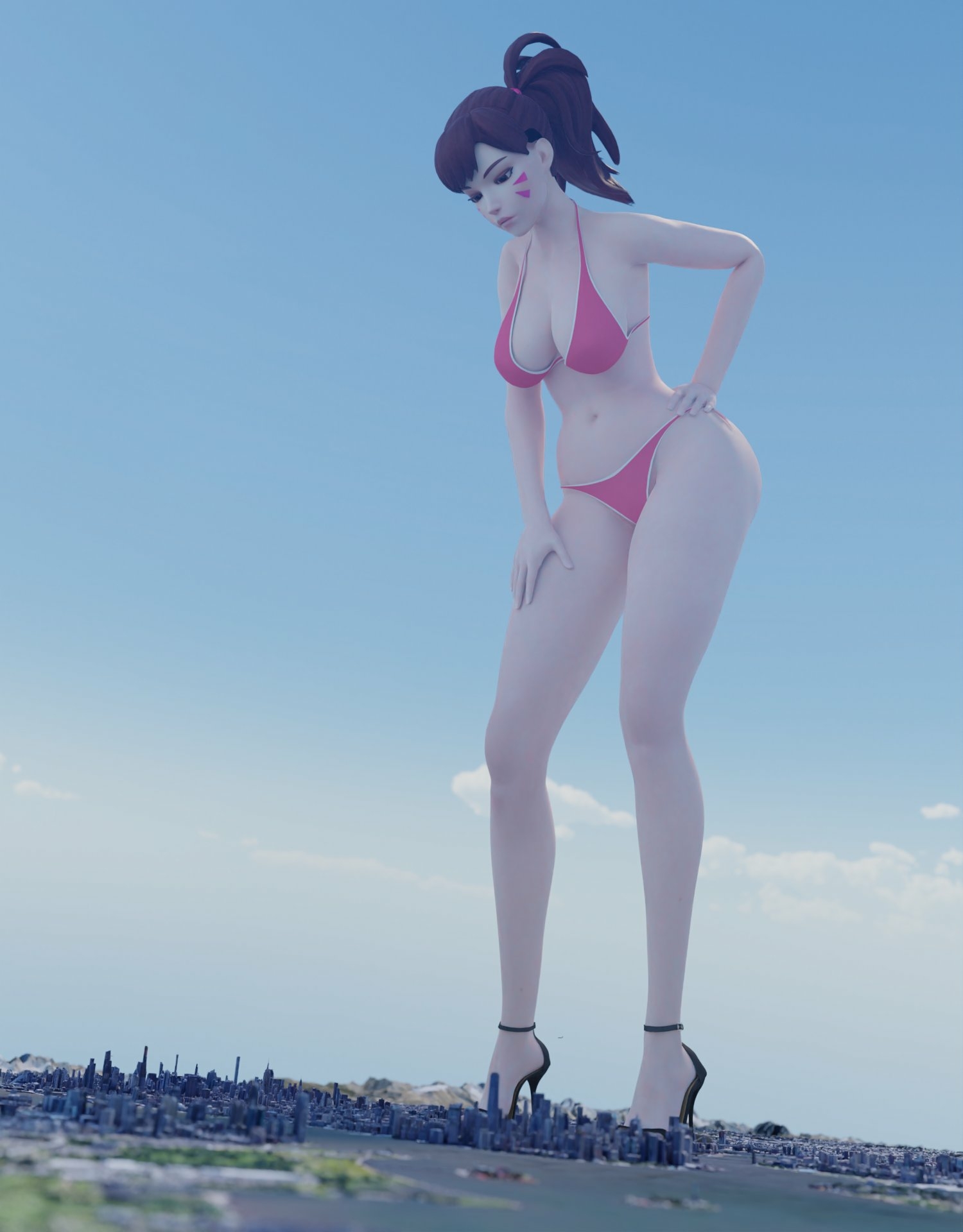 Dva in bikini Dva (overwatch) Overwatch Bikini Lingerie Sexy Lingerie Nipples Horny Face Ass Big Ass Sexy Horny Giantess 3d Porn