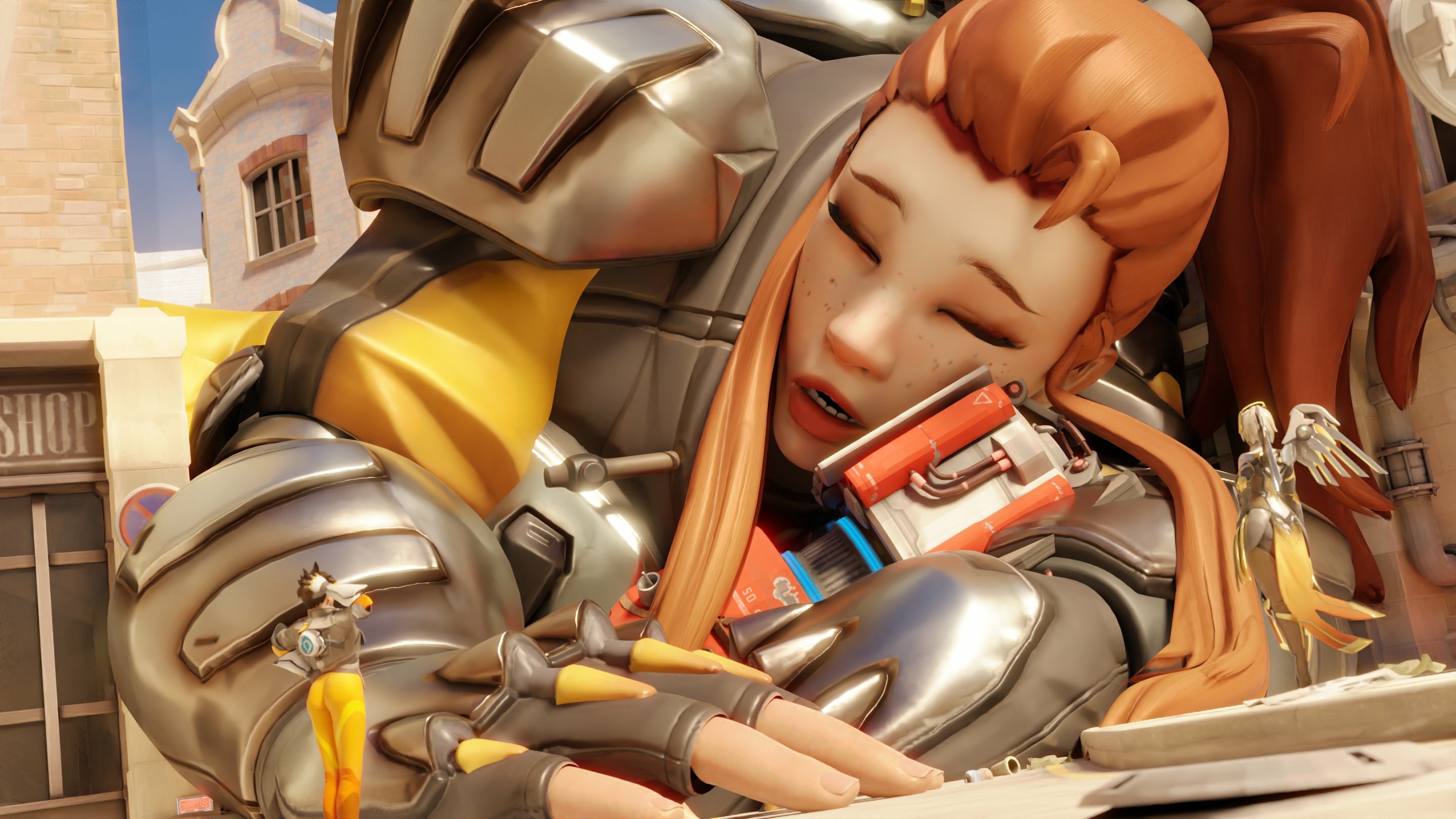 Best Defense is a good Nap Mercy Brigitte Tracer Overwatch Boobs Big boobs Sexy Horny Face Big Ass Horny Giantess 3d Porn