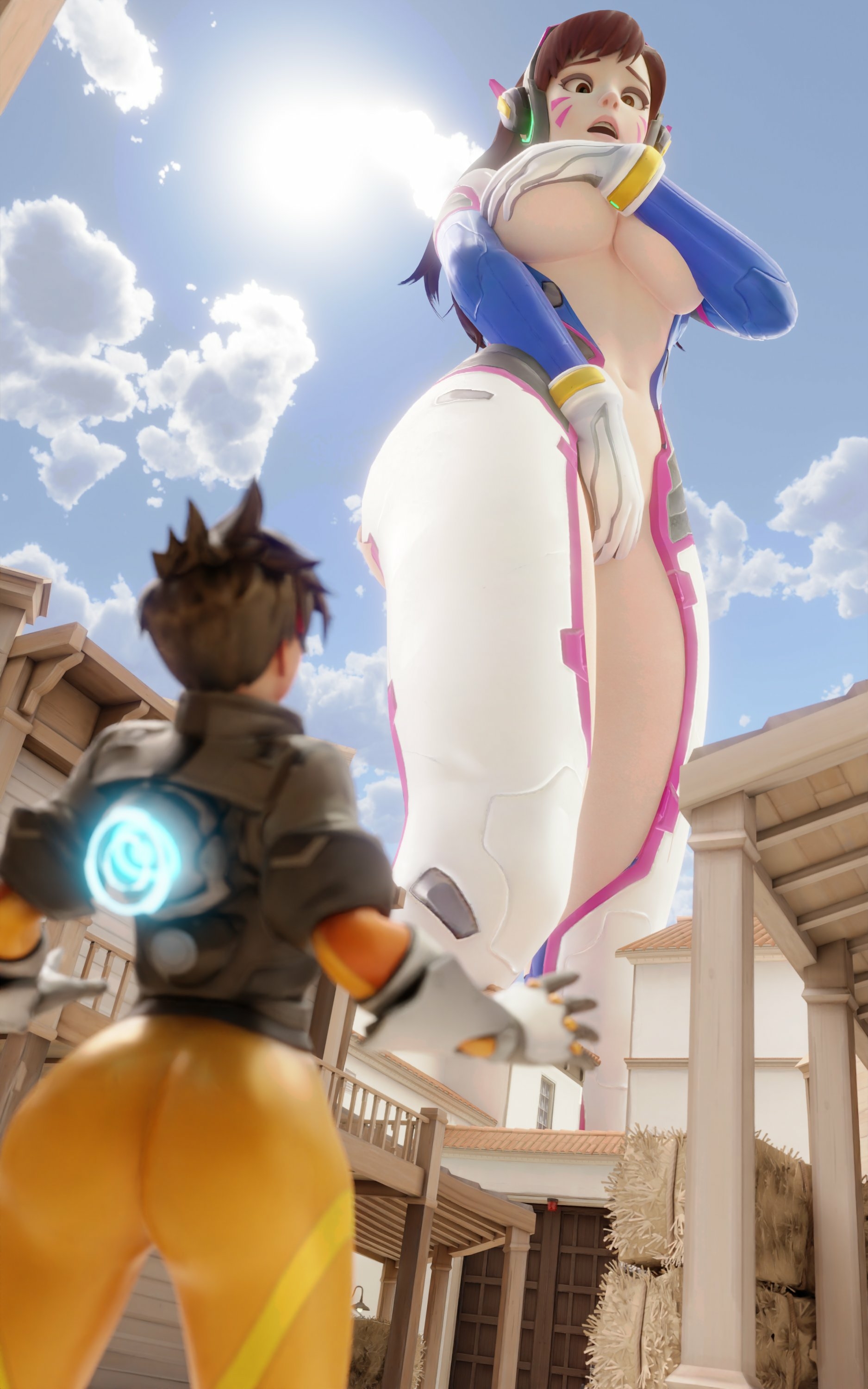 Side effects of getting Nanoboosted: Uncontrollable growth Dva (overwatch) Tracer Overwatch Boobs Big boobs Sexy Horny Face Big Ass Horny Giantess 3d Porn