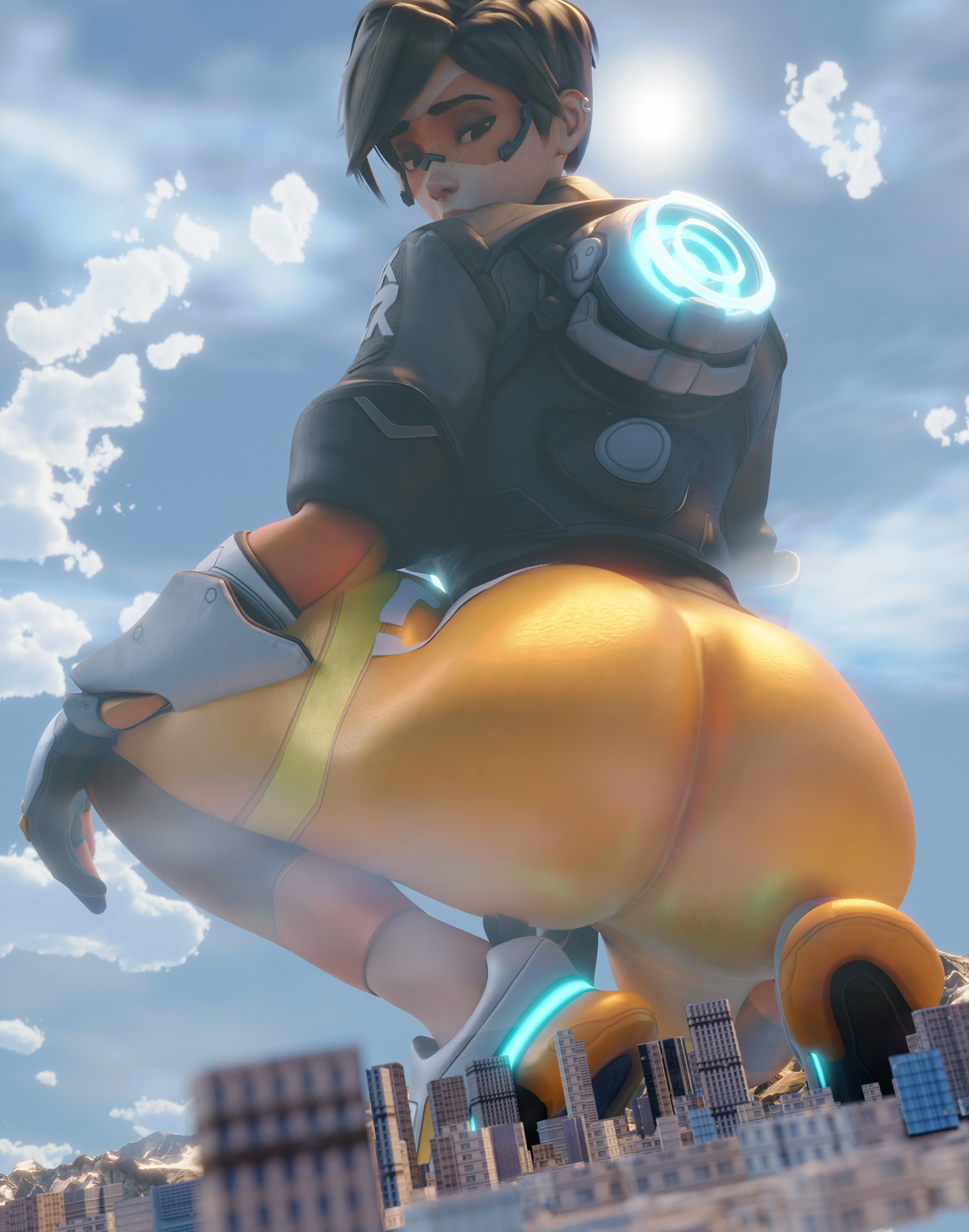 Envious and Teased | Alternative Size Tracer Widowmaker Overwatch Back View Boobs Big boobs Sexy Horny Face Big Ass Horny Giantess 3d Porn 2
