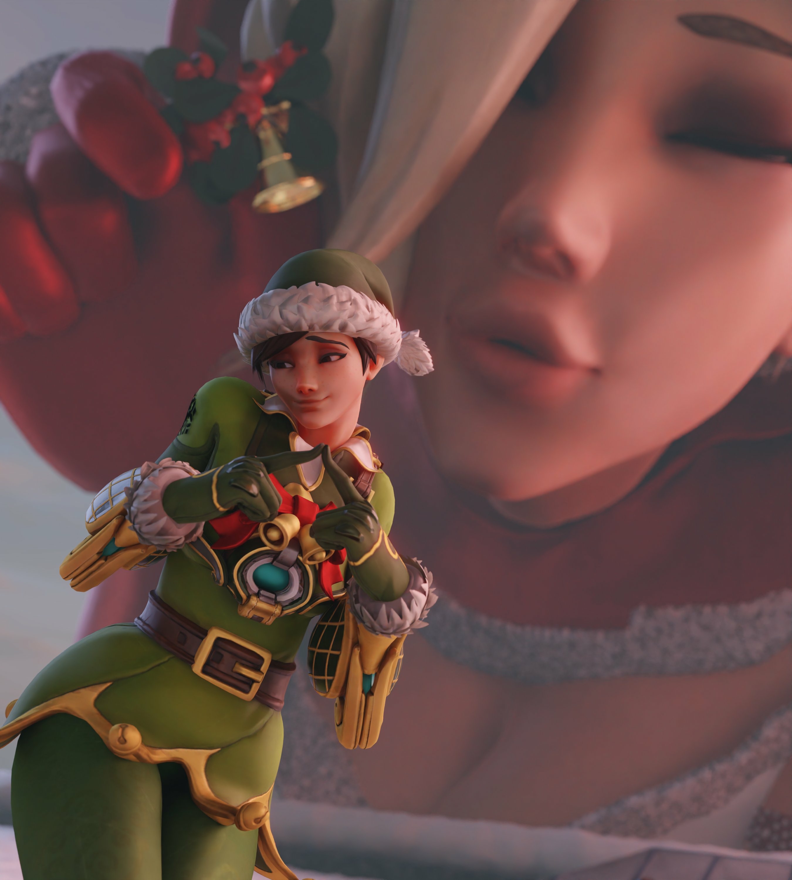 Forced  under the Mistletoe Mercy Tracer Overwatch Boobs Sexy Horny Face Big Ass Horny Giantess 3d Porn