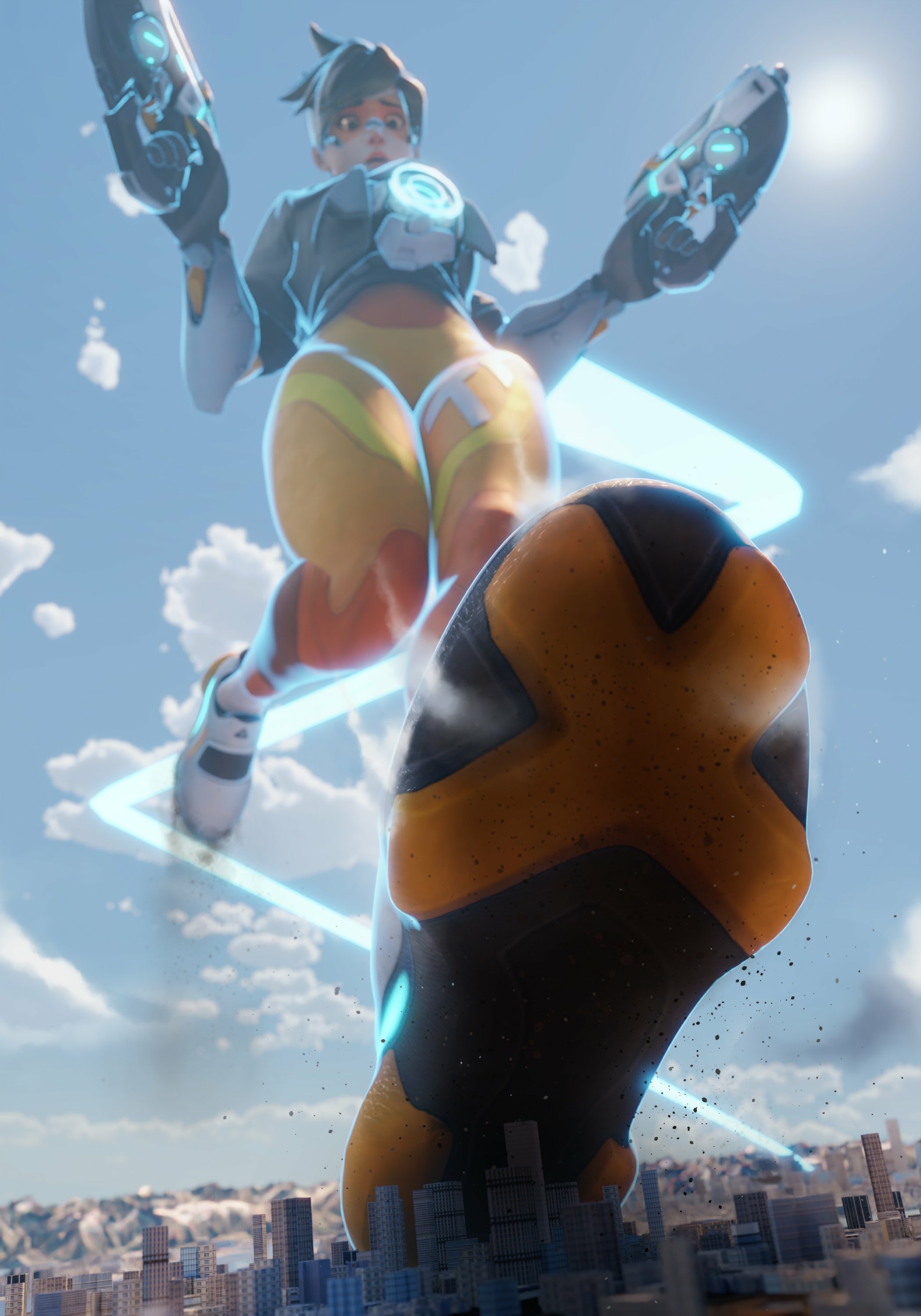 Sudden  Giga  Buff Tracer Overwatch Ass Boobs Sexy Horny Face Big Ass Horny Giantess 3d Porn