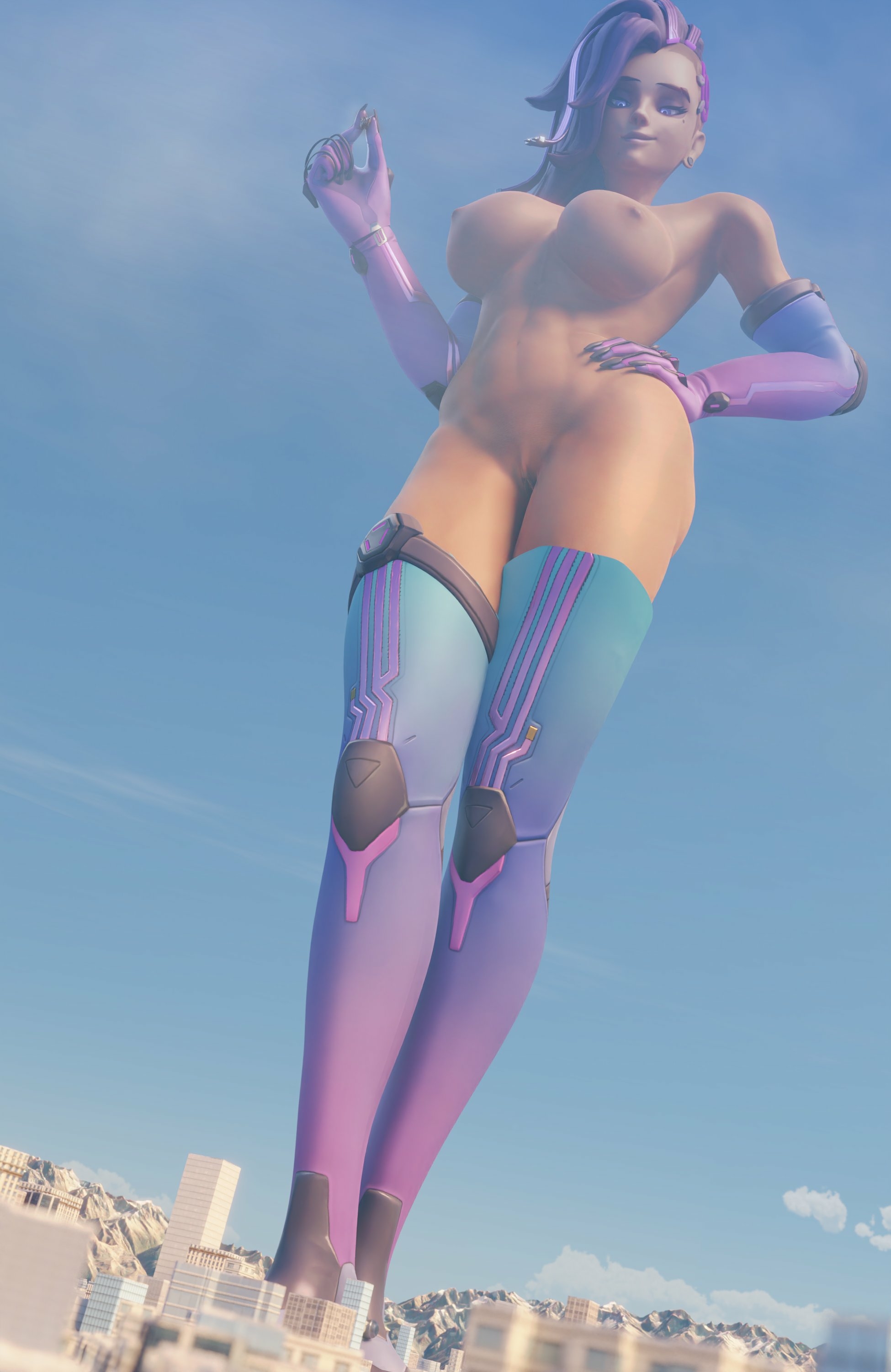 Like squishing a bug Sombra Overwatch Nipples Pussy Naked Ass Boobs Sexy Horny Face Big Ass Horny Giantess 3d Porn 2