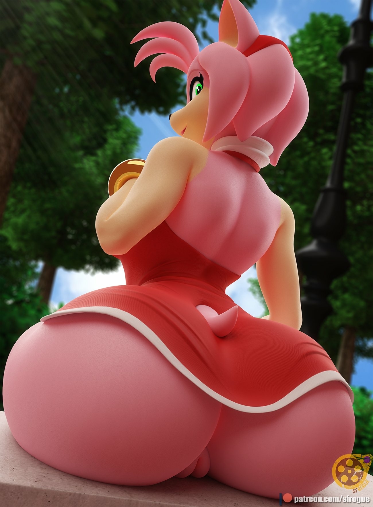 Amy Rose Amy Rose Sonic Pussy Back View Ass Big Ass Naked Horny Face Sexy 3d Porn