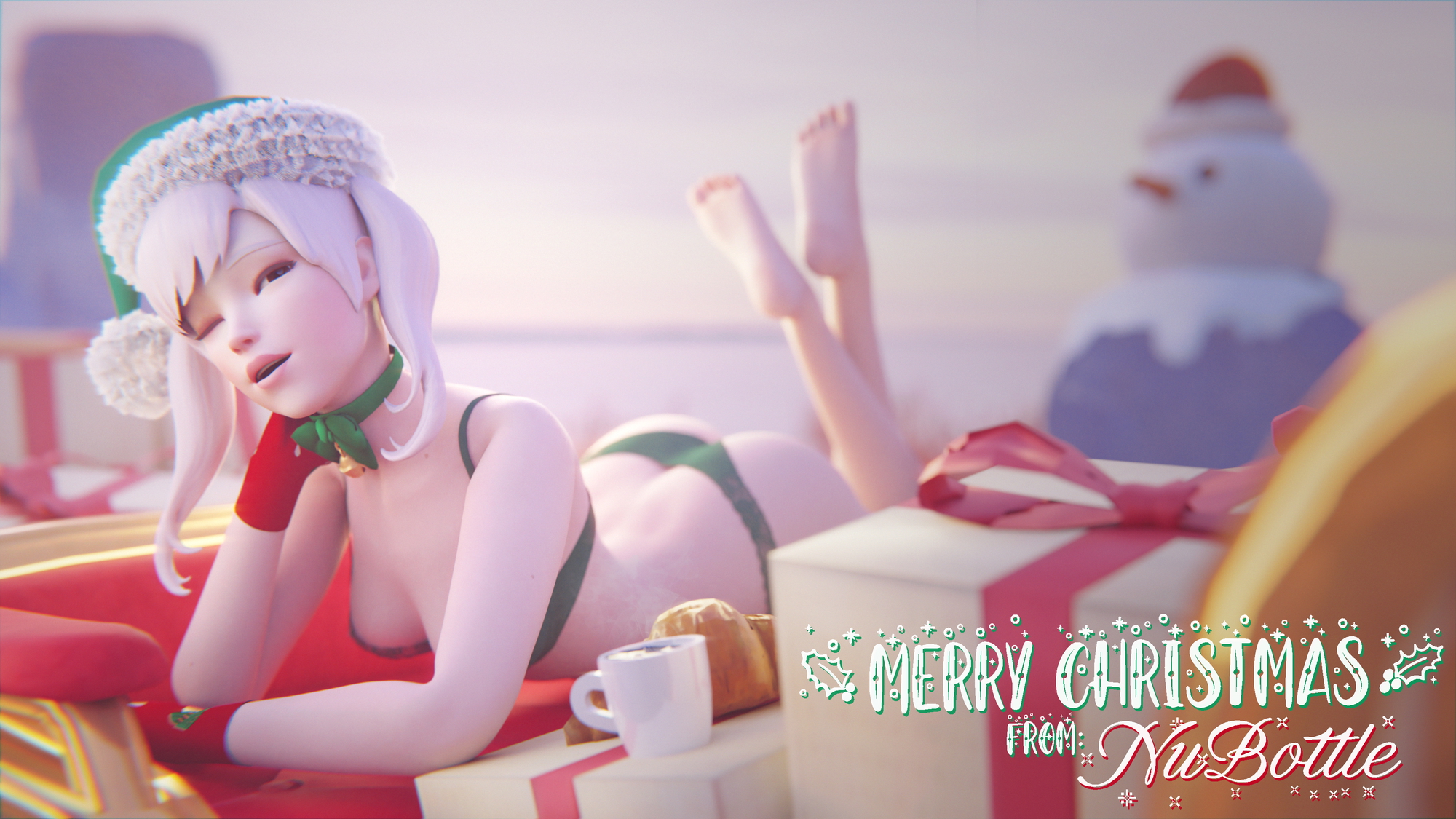 Merry Christmass d.va Overwatch D.va Overwatch Lingerie Panties Teen Christmas
