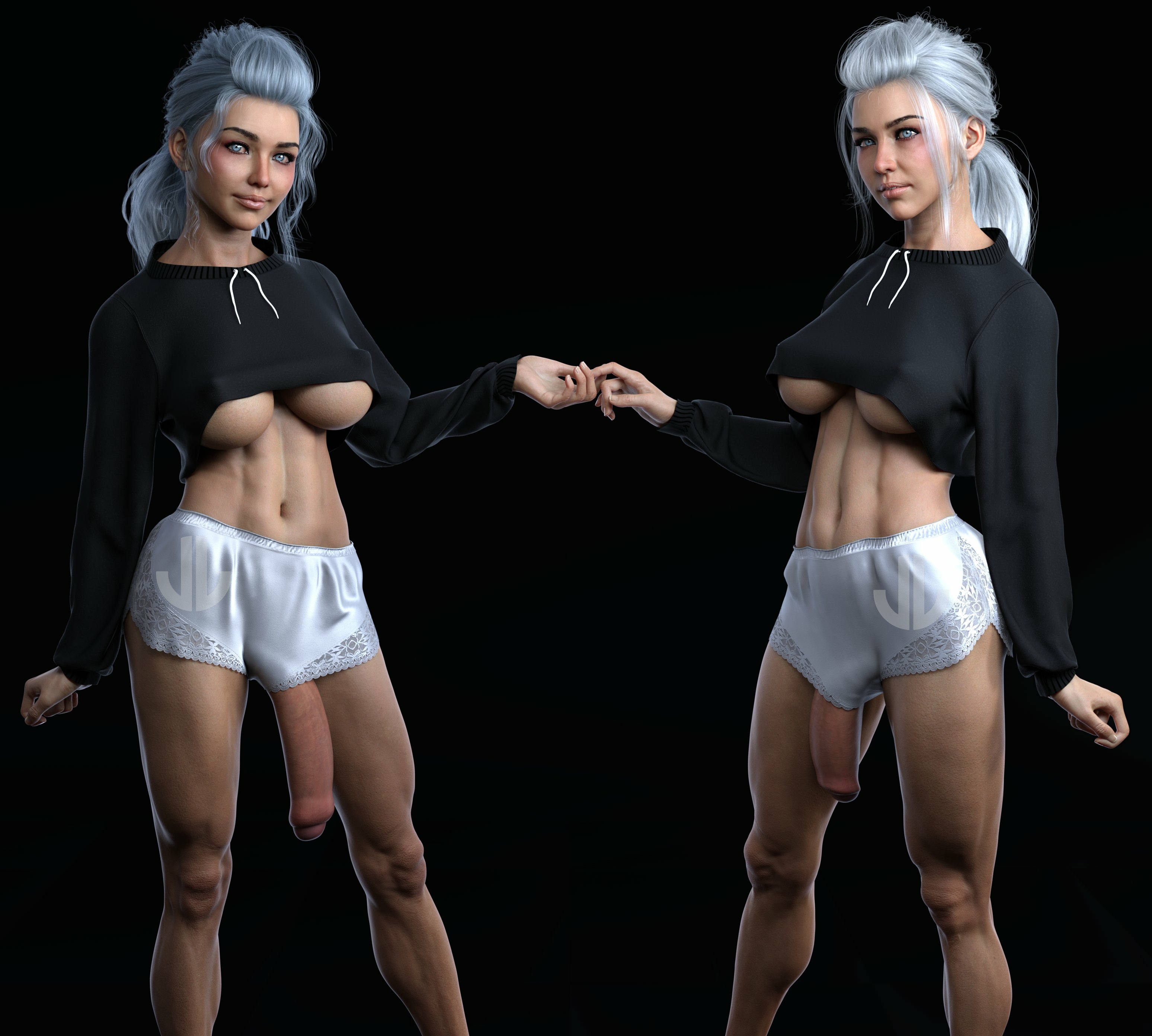 Futa trouble! And make it double!  Original Character Futanari Futa Futa On Female Big Dick Dickgirl Sexy Naked Horny Face Horny 3d Porn Boobs Big boobs Ass