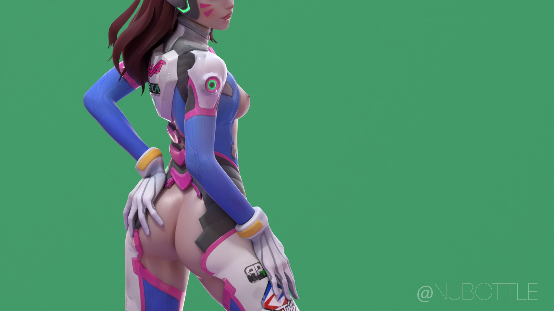 D.va Naked Booty Wallpaper D.va Overwatch Booty Ass Pose Sexy Half Naked Videogame